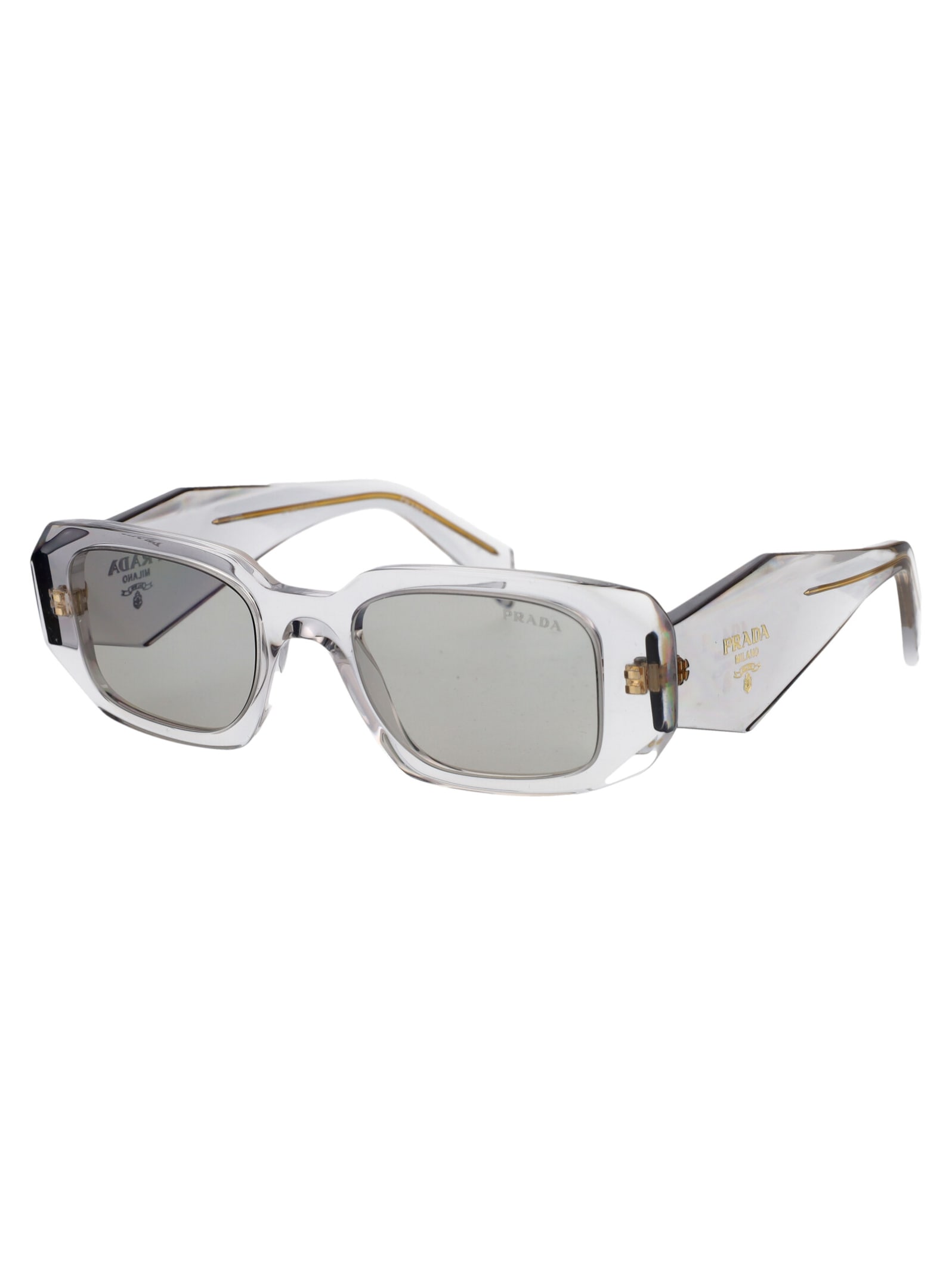 Shop Prada 0pr 17ws Sunglasses In 12r30b Transparent Grey