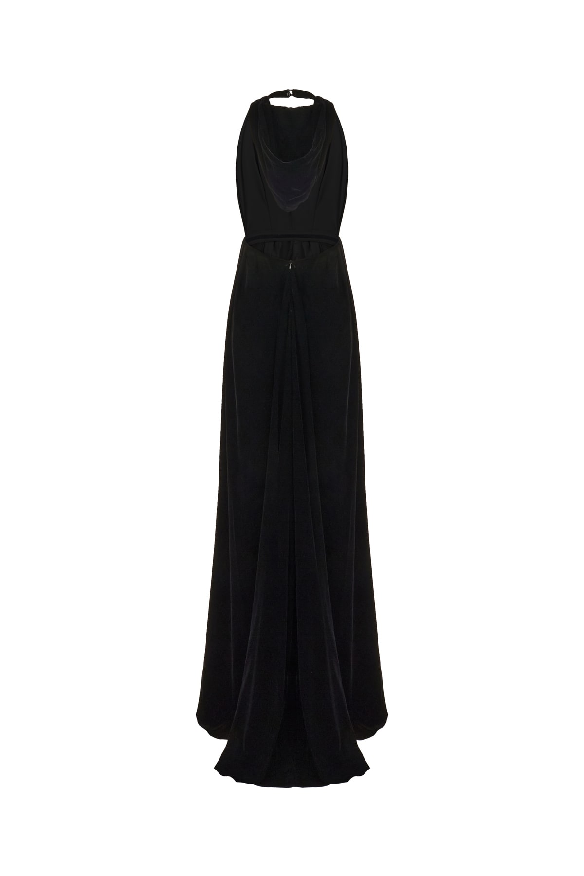 Elisabetta Franchi Velvet Dress With Deep V Neckline And Hood In 110