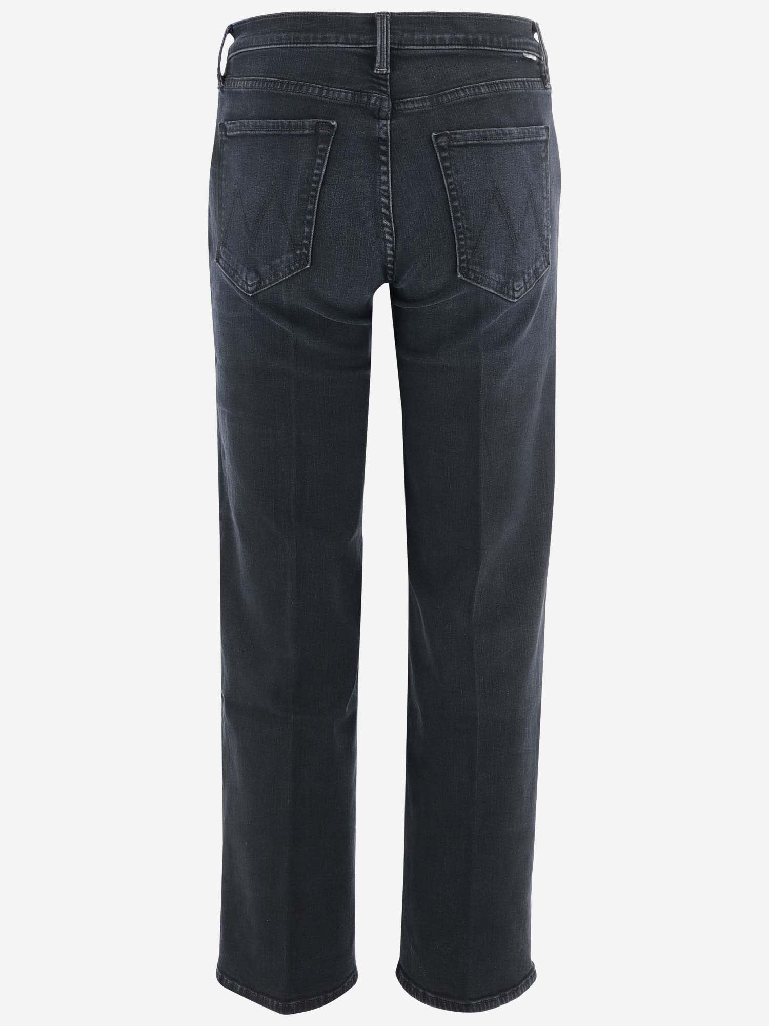 Shop Mother Stretch Cotton Denim Jeans In Black