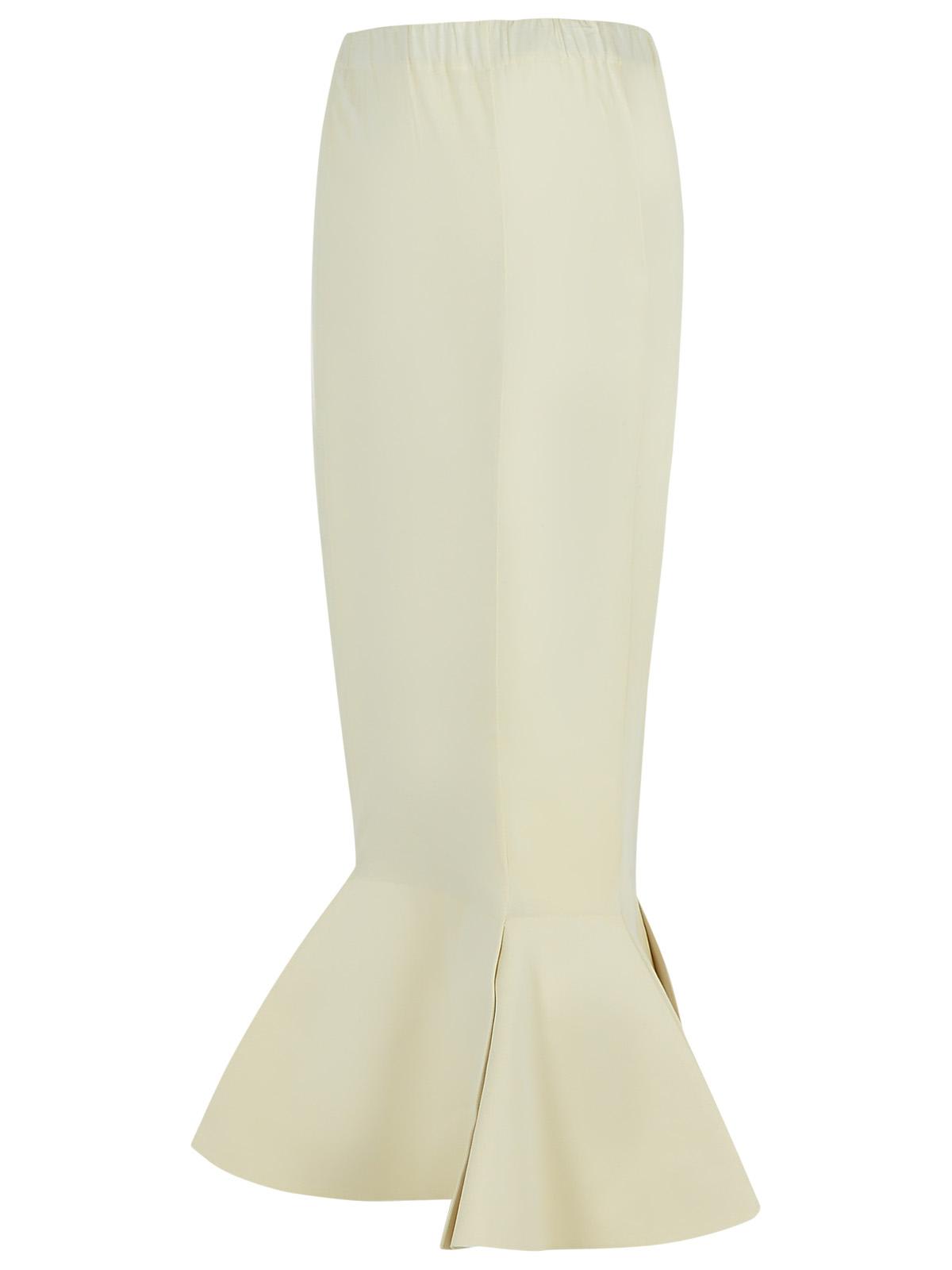 Marni Cotton Skirt With Elastic Waistband And Flared Hem In Neutral