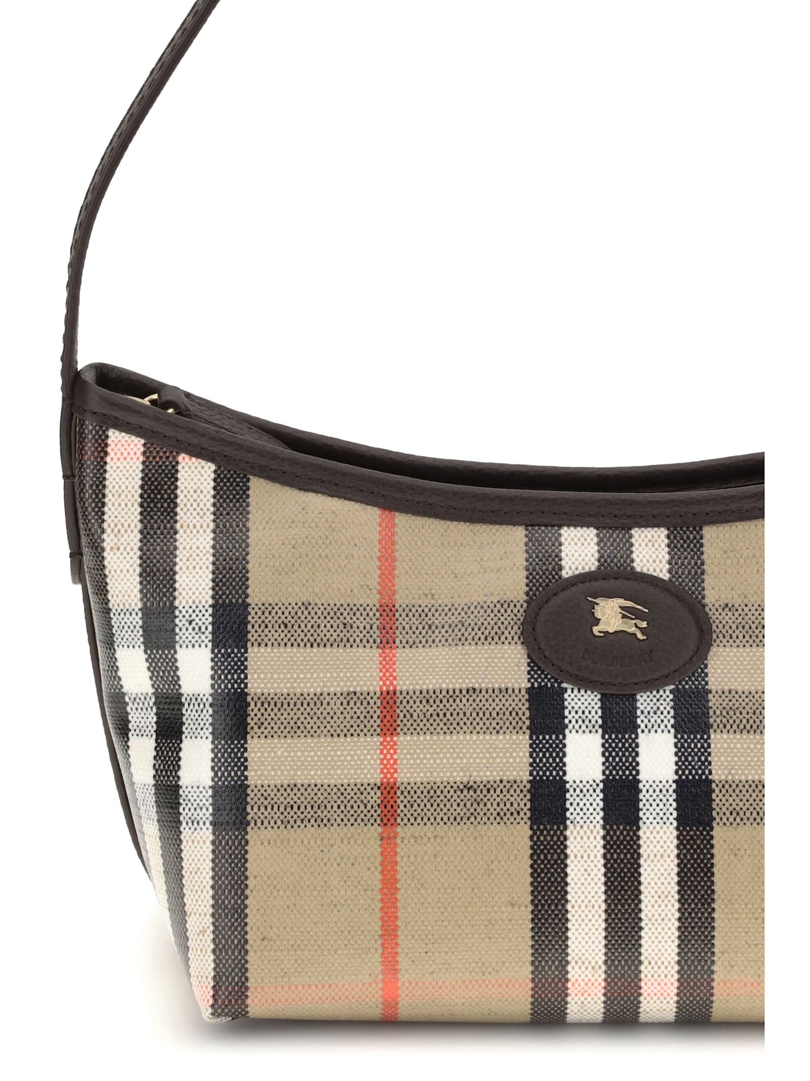 Burberry Womens Sand Mini Highlands Waxed-cotton Baguette Shoulder Bag In Multi