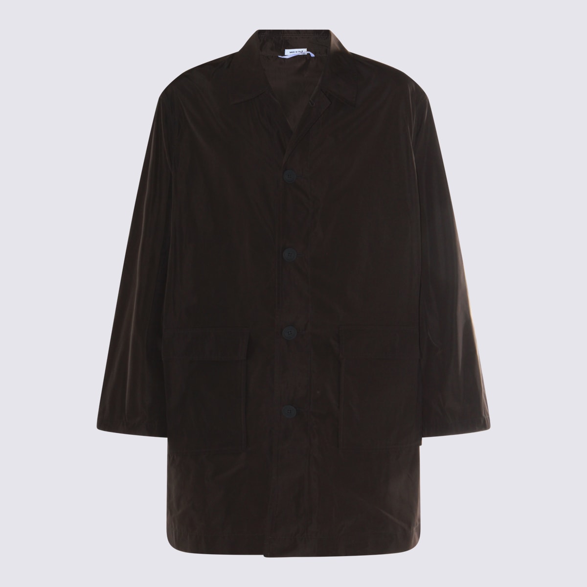 Thom Browne Dark Grey Coat In Black