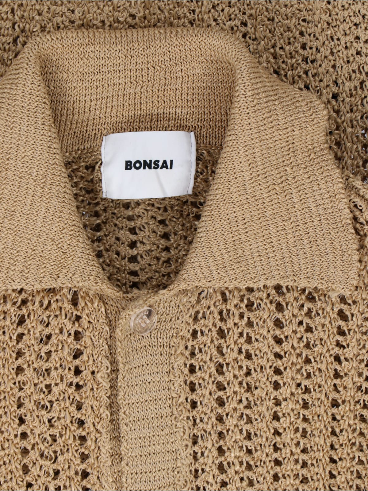 Shop Bonsai Crochet Shirt In Beige