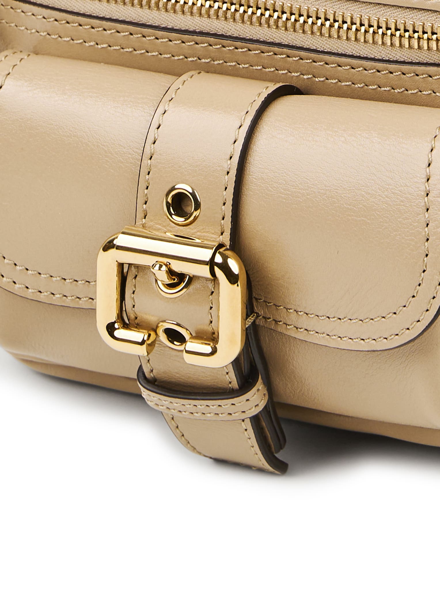 Chloé Small Camera Bag In Shiny Leather In Brown