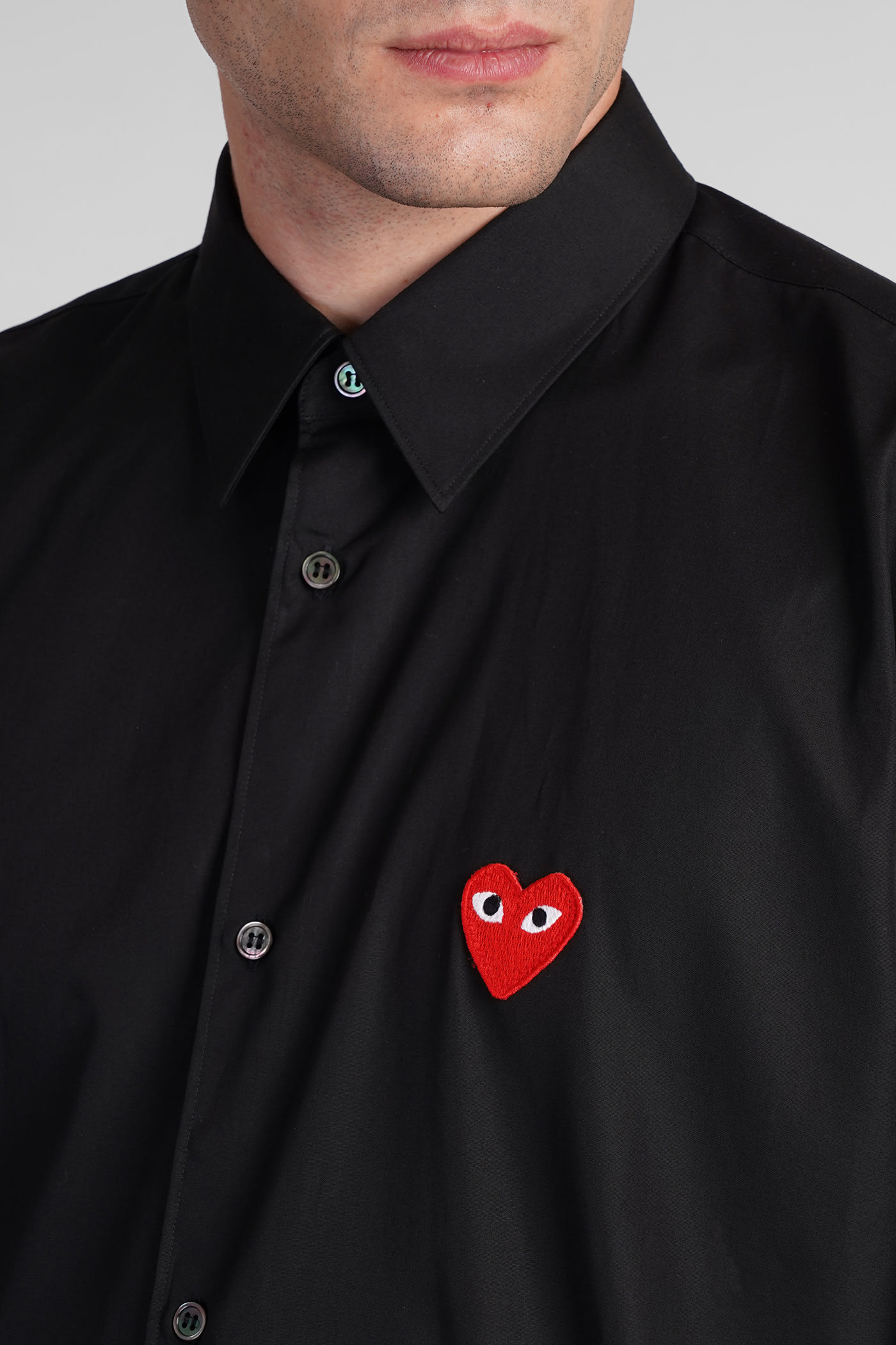 Shop Comme Des Garçons Play Shirt In Black Cotton