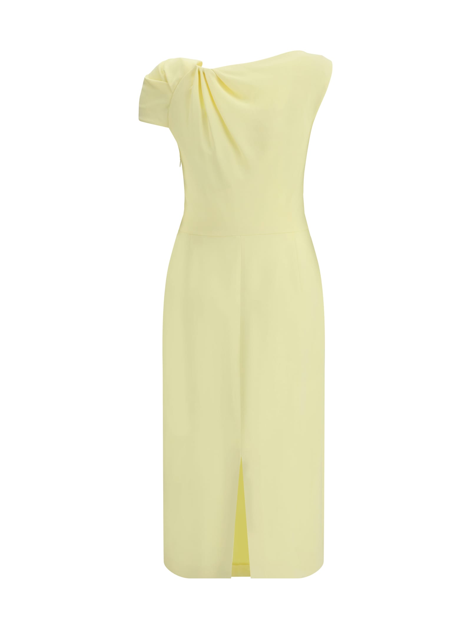 Givenchy Women Draped Midi Cady Dress In Yellow