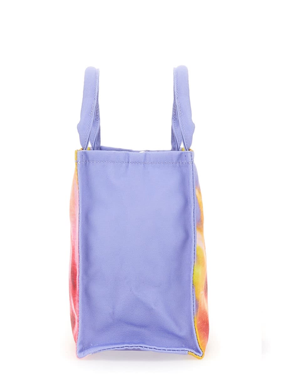 Shop Msgm Small Tote Bag With Daisy Print In Multicolour