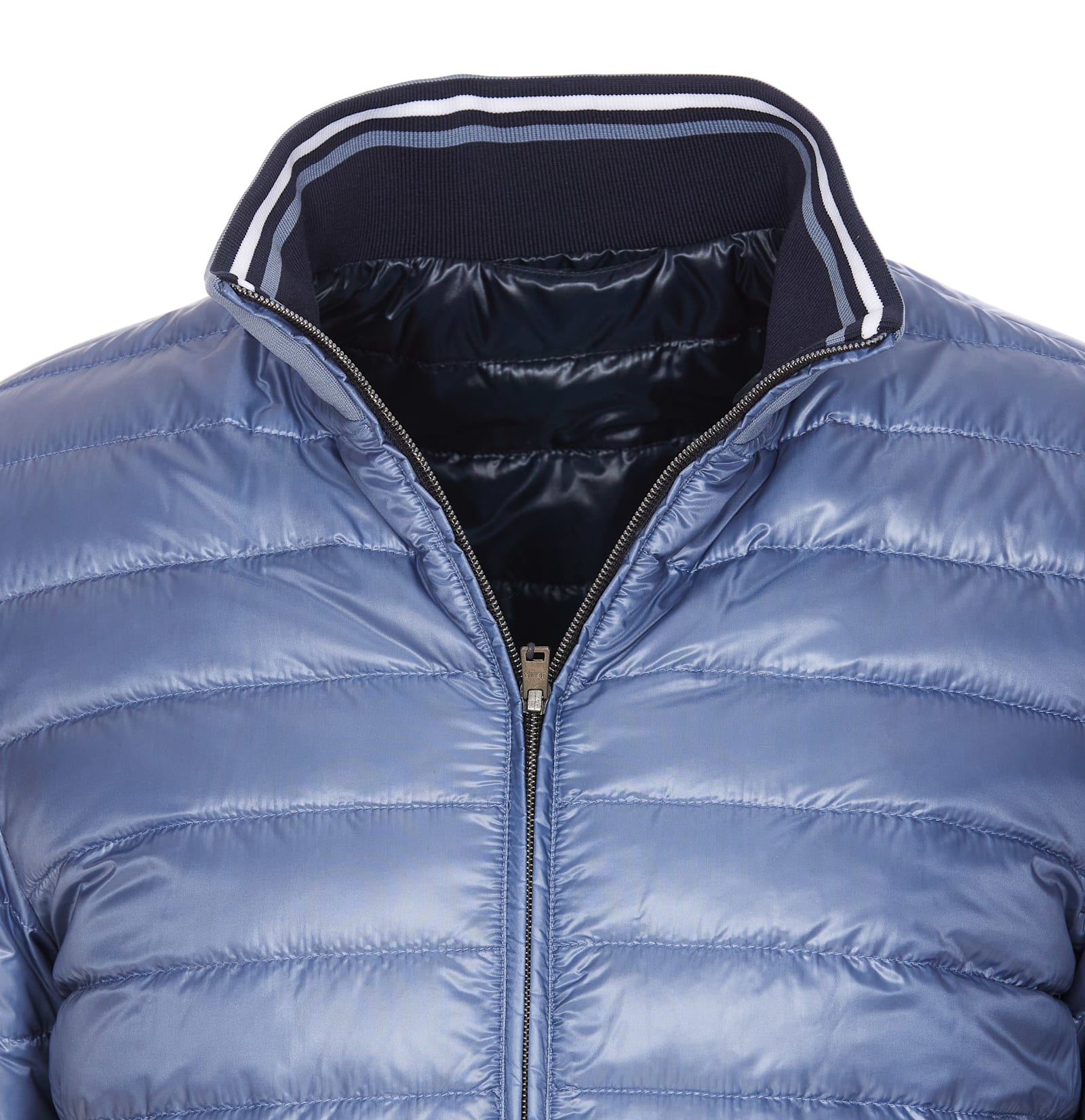 Herno Light Down Crewneck Jacket In Blue