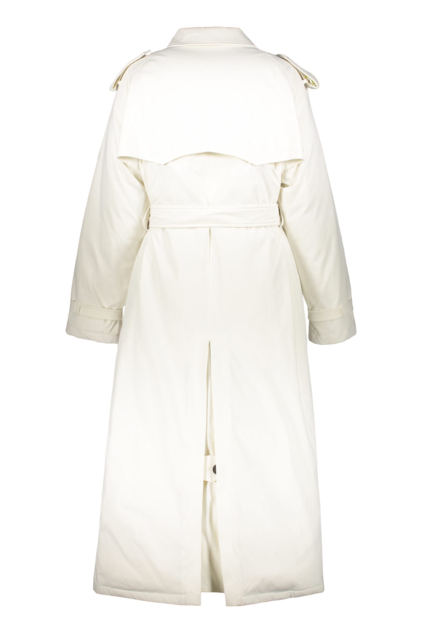 Herno Elegant Light Padded Trench Coat With Metal Buttons In White