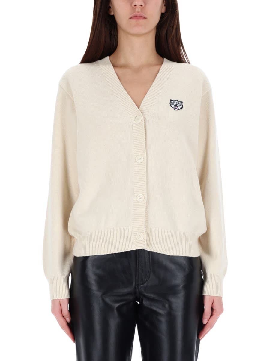 Kenzo Ami Paris Wool Sweater With Heart Intarsia By Ami In White
