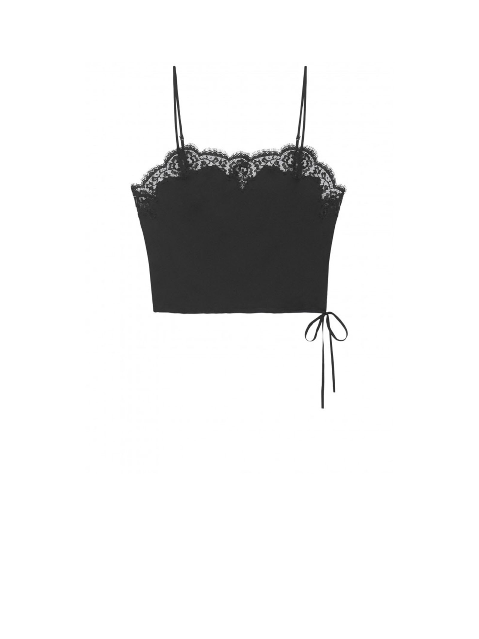 SAINT LAURENT SILK SATIN LINGERIE TOP