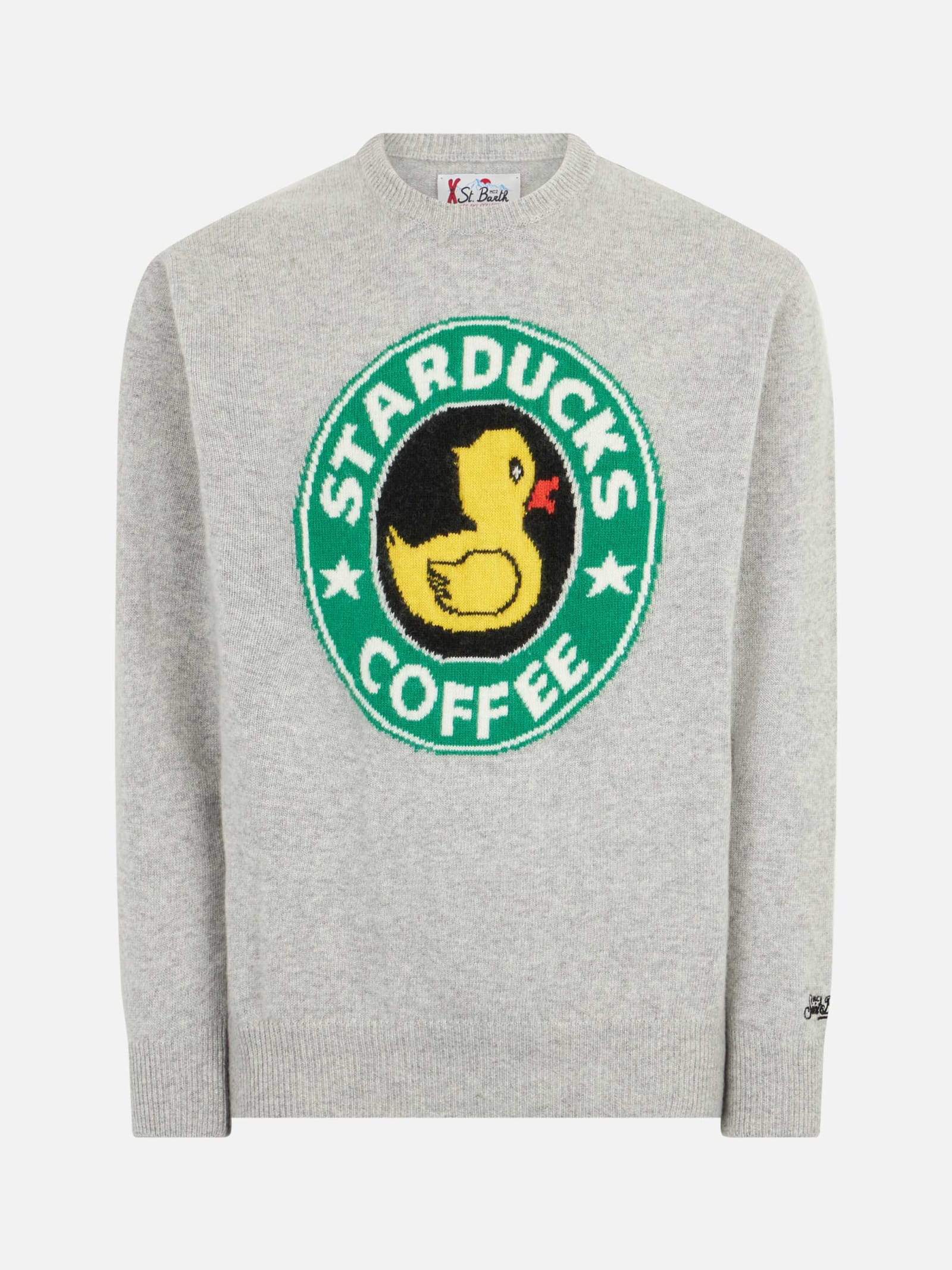 MC2 SAINT BARTH MAN SWEATER WITH STARDUCKS COFFEE PRINT