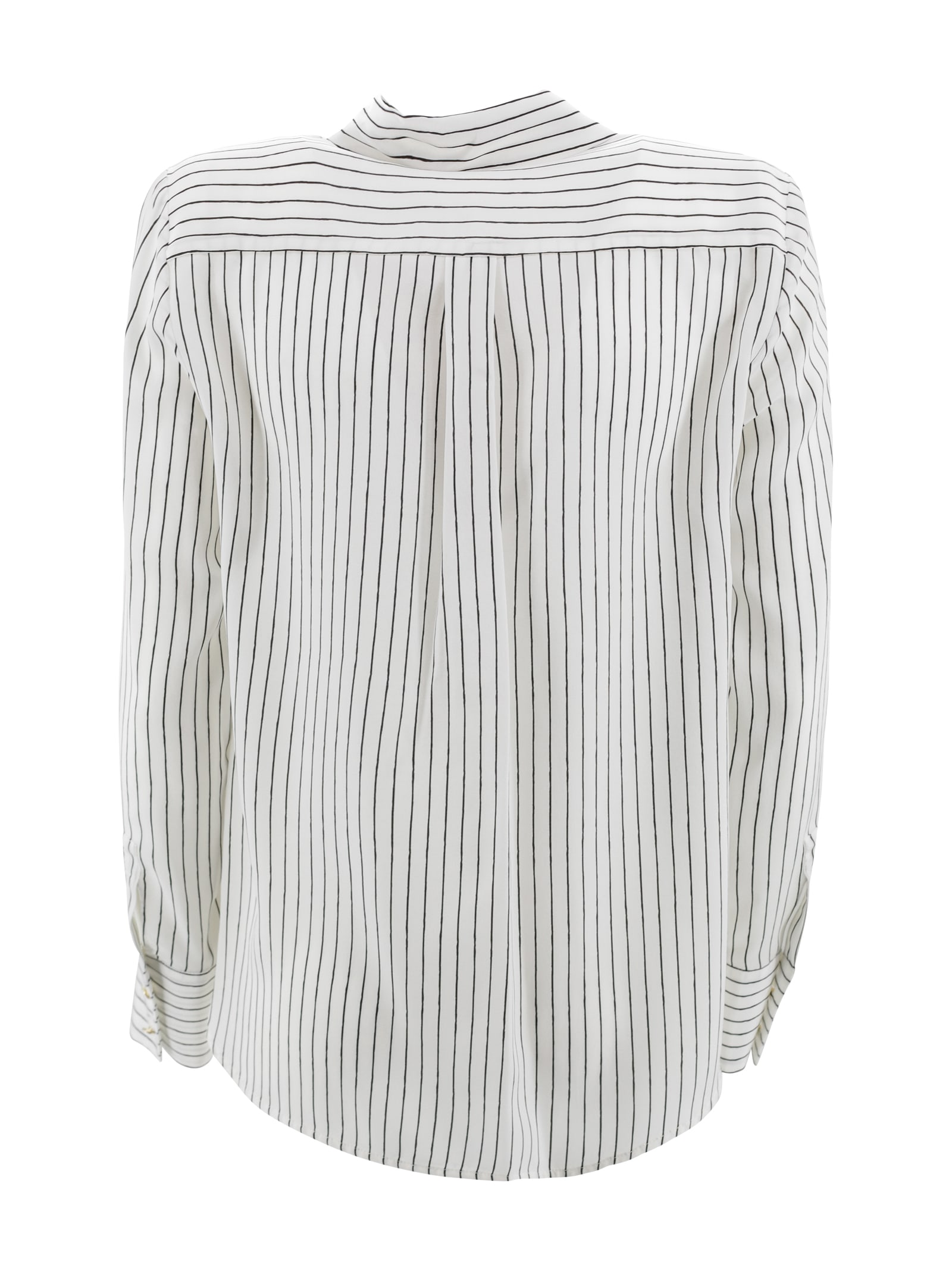 Max Mara Printed Crepe De Chine Shirt In Bianco