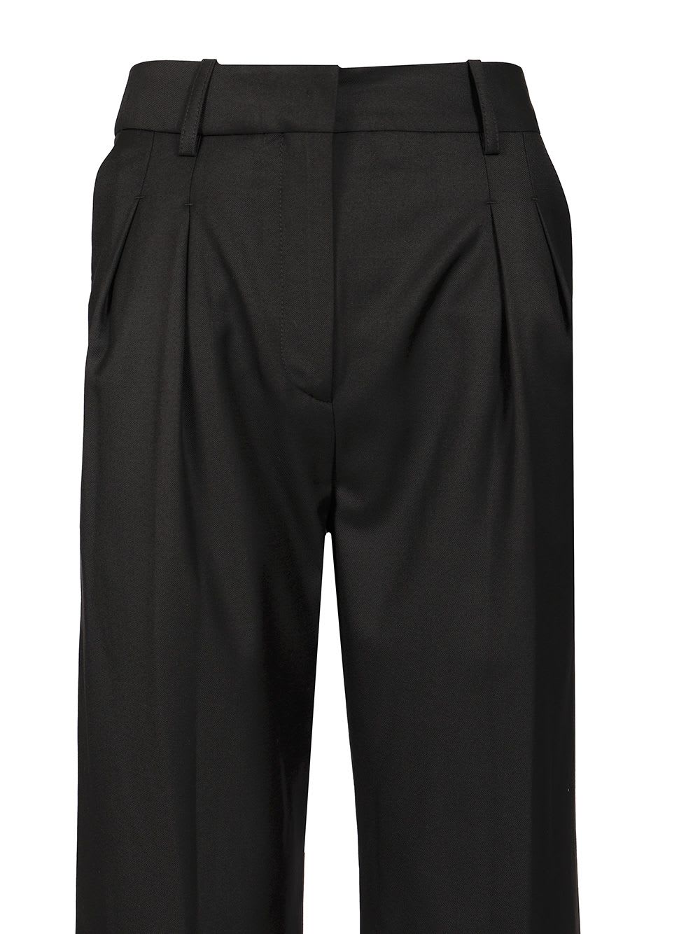 LOULOU STUDIO HIGH-WAISTED WOOL GABARDINE TROUSERS