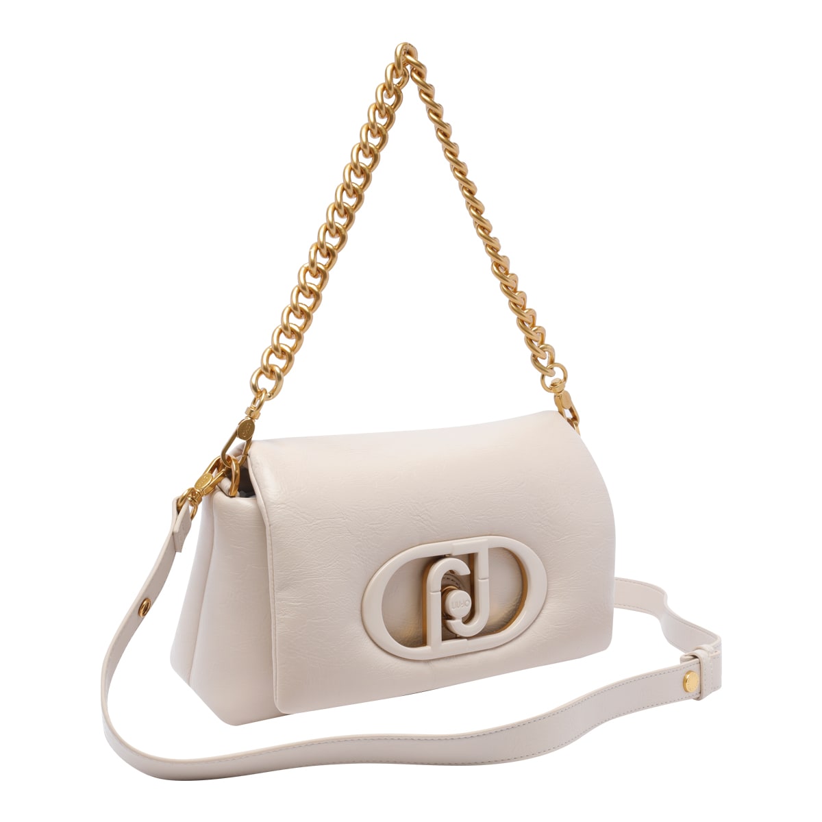 Shop Liu •jo Logo Crossbody Bag In White