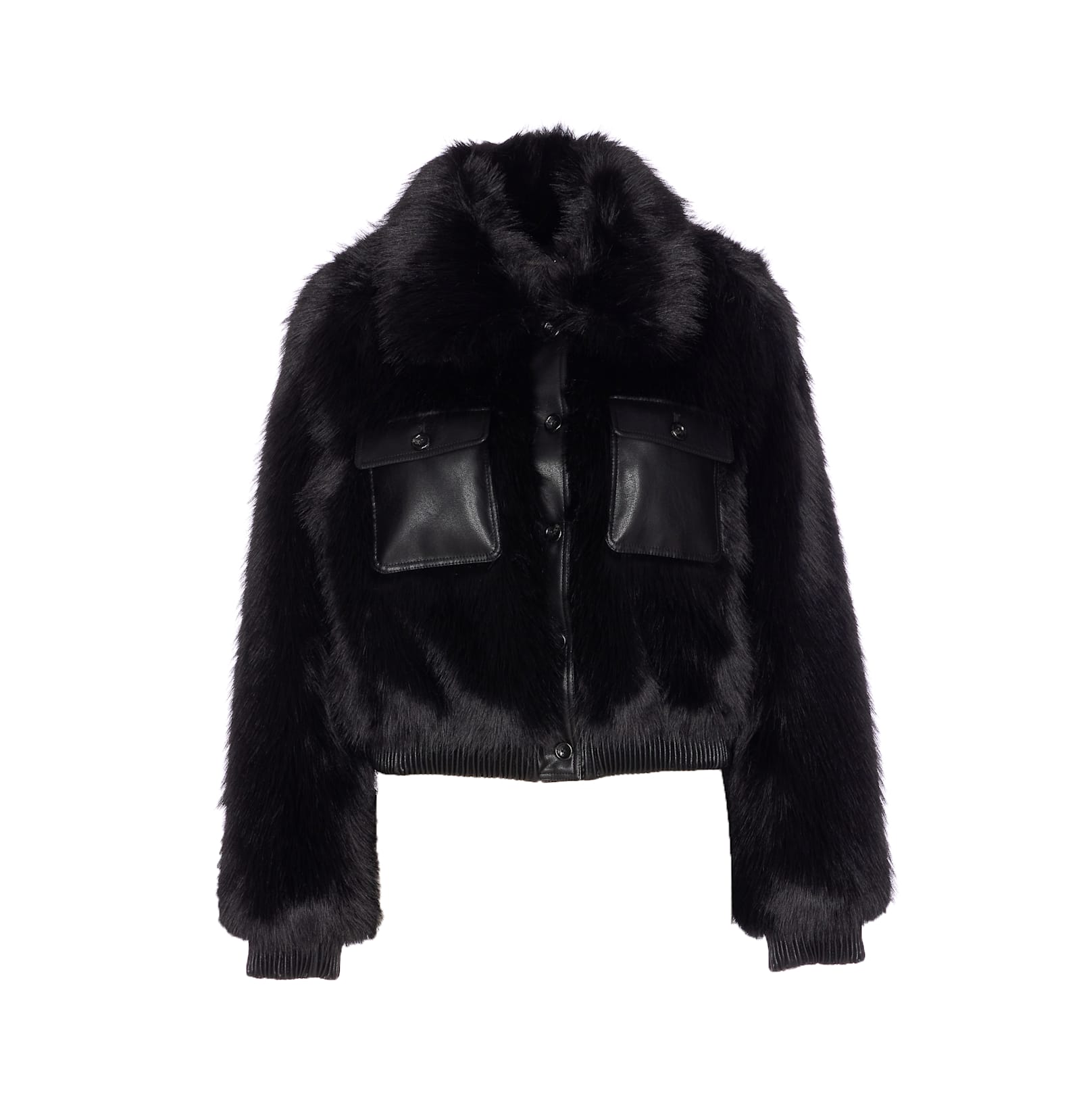 Liu •jo Faux Fur Jacket In Black