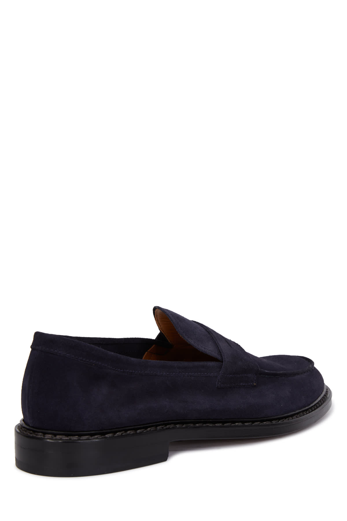 Shop Doucal's Midnight Blue Suede Wash Loafers In Nb00