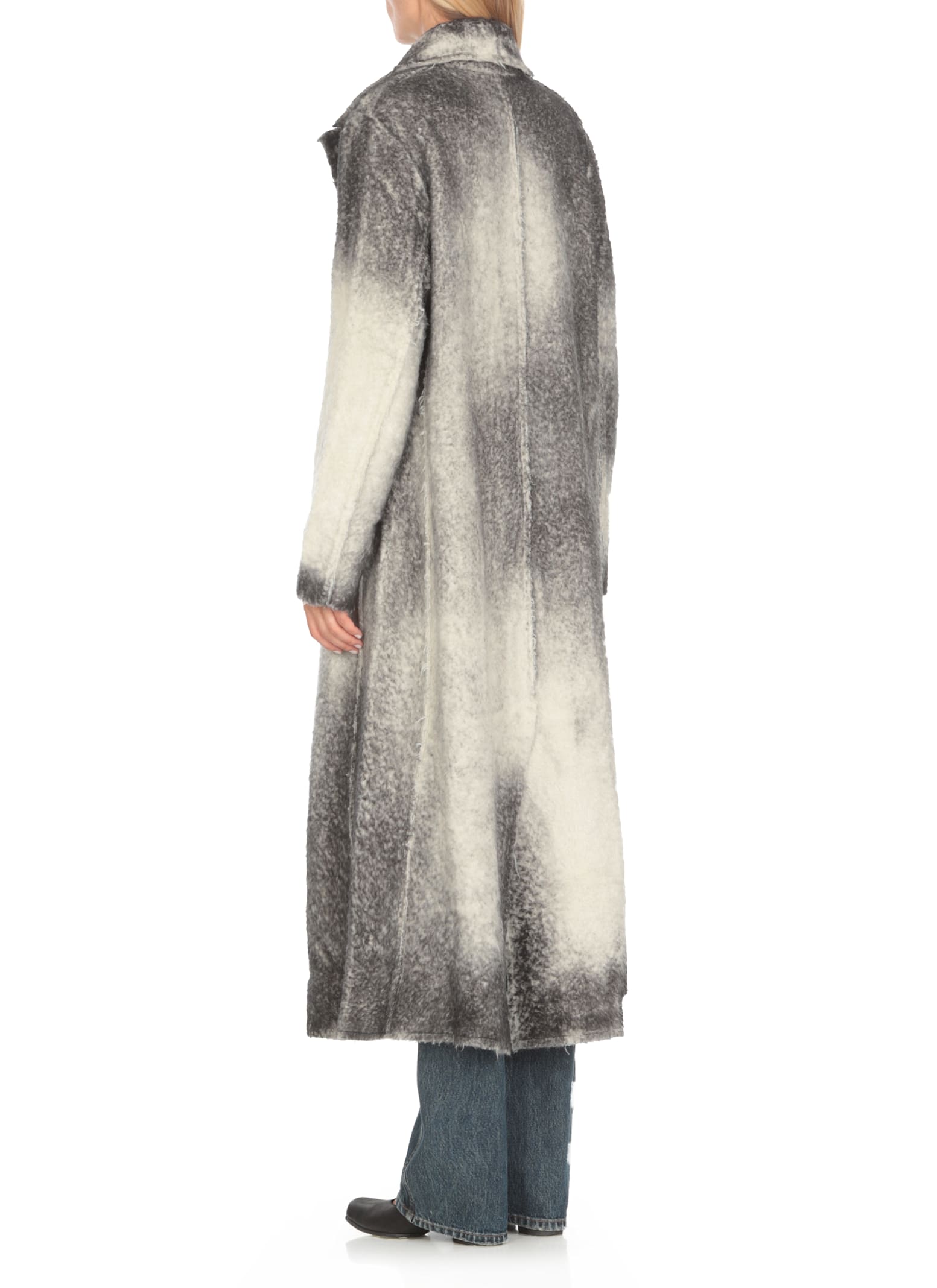 Shop Avant Toi Alpaca Coat In Grey