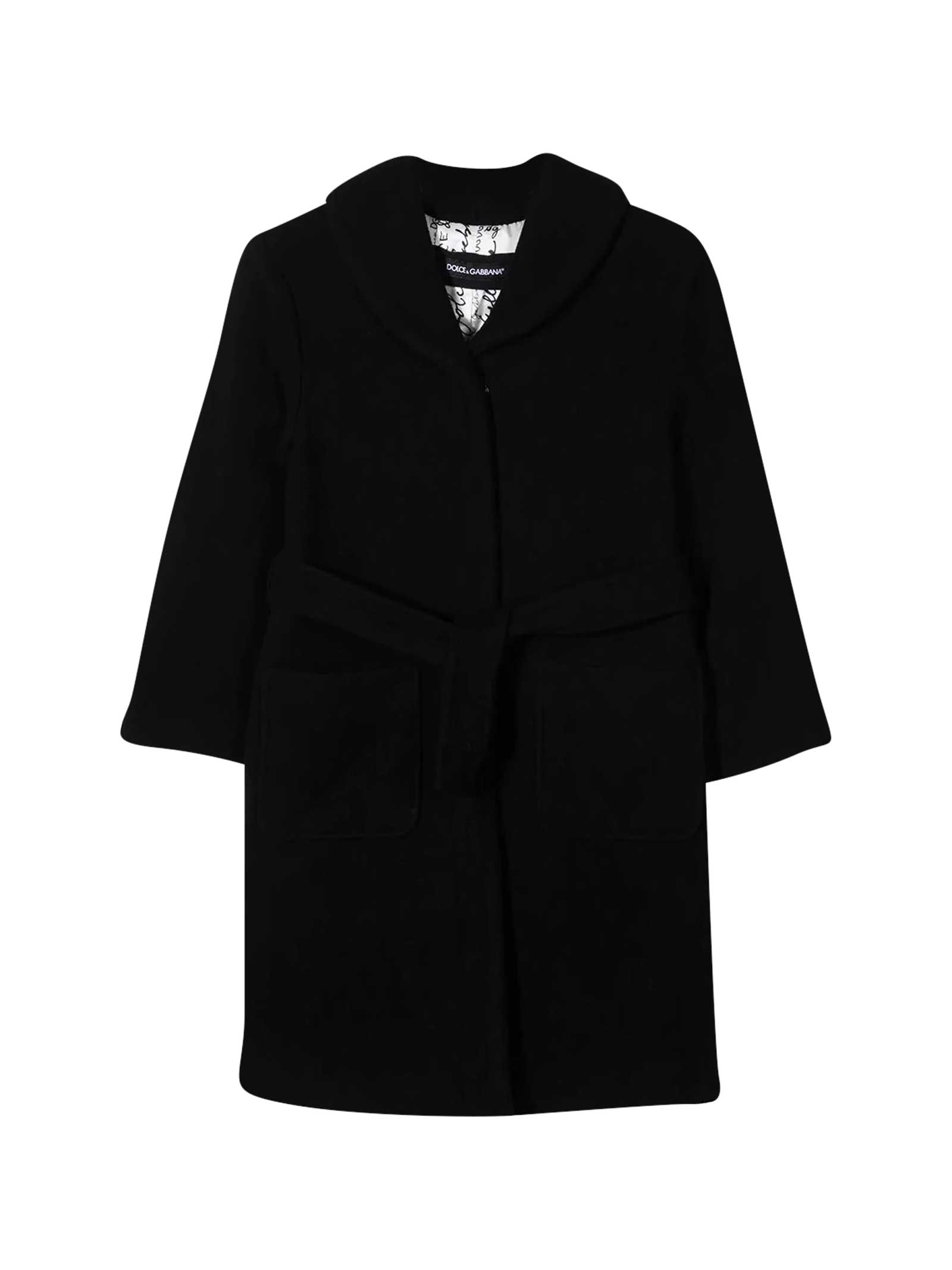 Photo of  Dolce & Gabbana Black Coat Dolce & gabbana Kids- shop Dolce & Gabbana jackets online sales