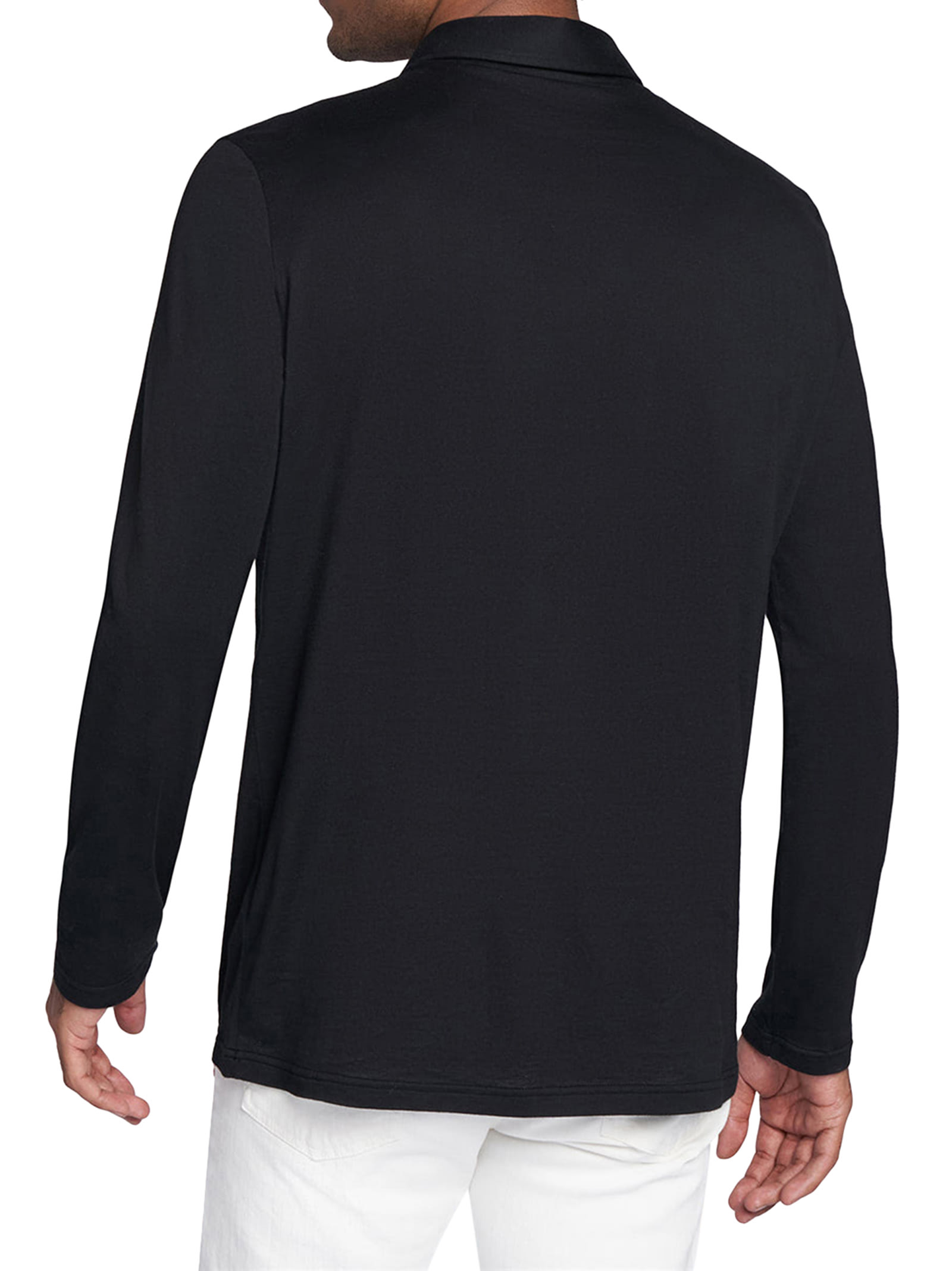 Shop Kiton Jersey Poloshirt L/s Cotton In Black