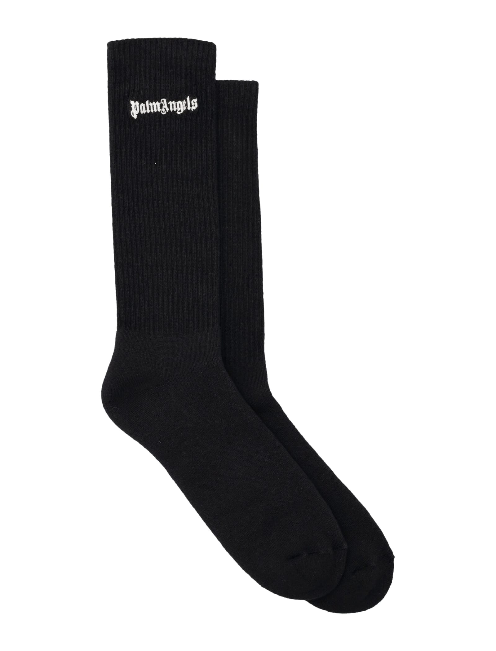 Shop Palm Angels Embroidery Classic Logo Socks In Black