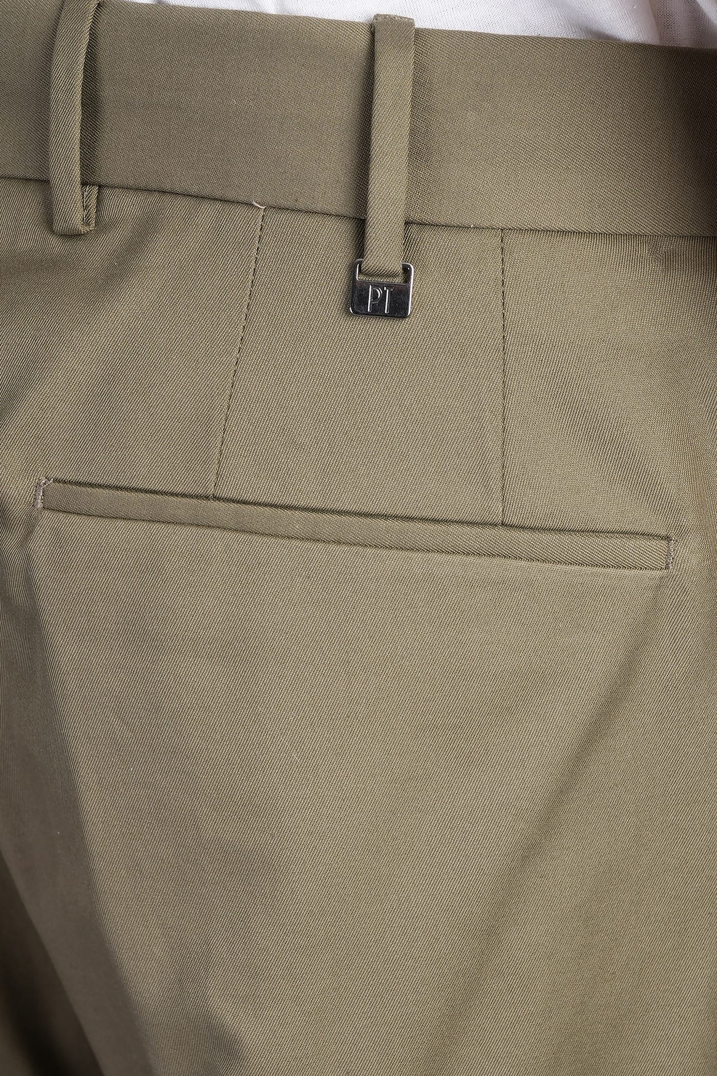 Pt Torino Bp65 Pants In Green Cotton In Green