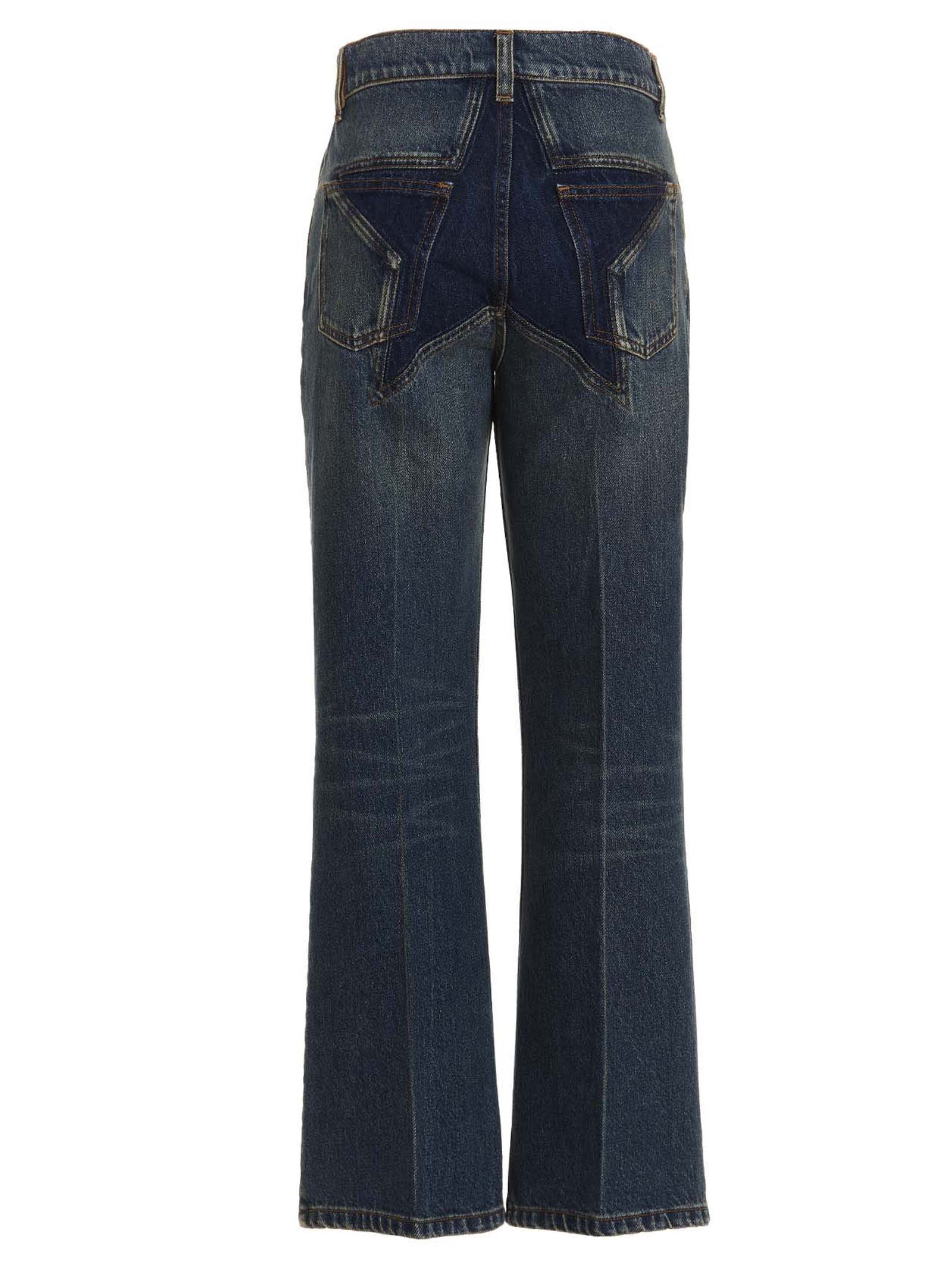 Shop Palm Angels Star Flared Jeans In Blue