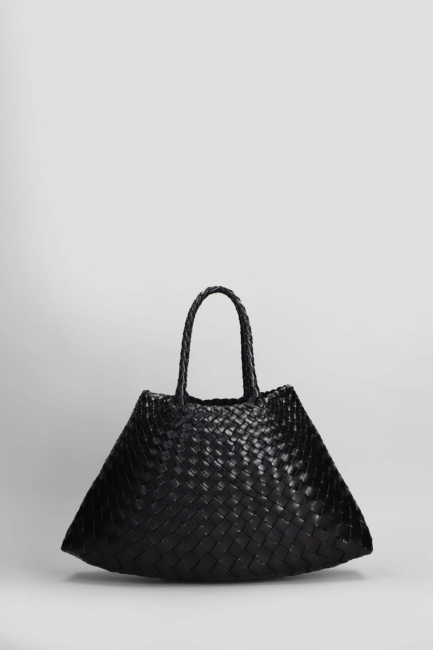 Santa Croce Small Tote In Black Leather