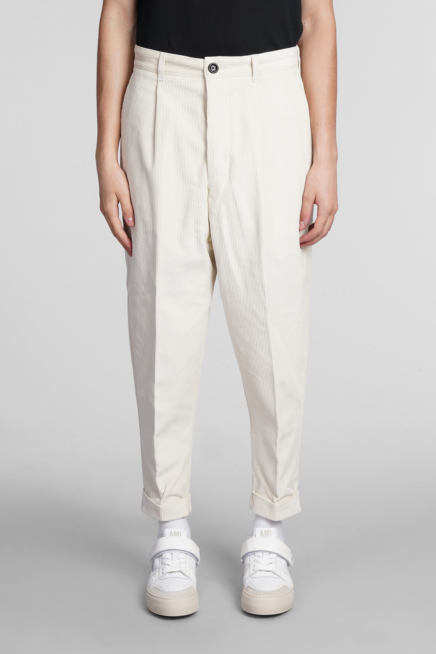 Ami Alexandre Mattiussi Pants In White Cotton