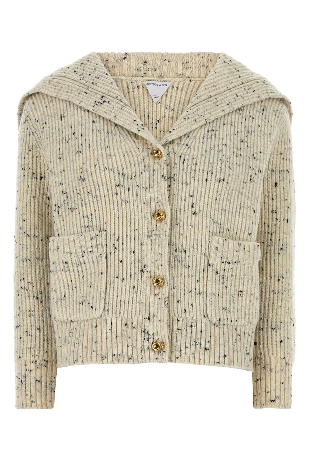 Bottega Veneta Womens Dove Knot Ribbed Wool-blend Cardigan In Brown