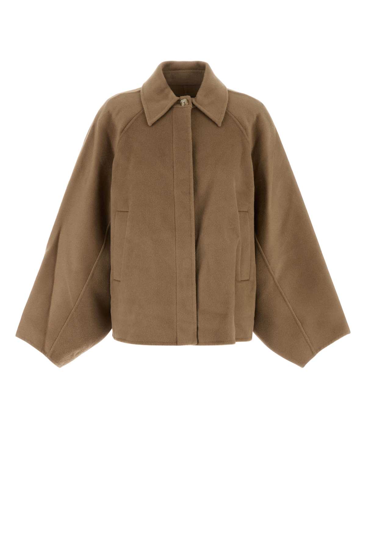 Shop Loulou Studio Camel Wool Blend Camila Coat In Taupe