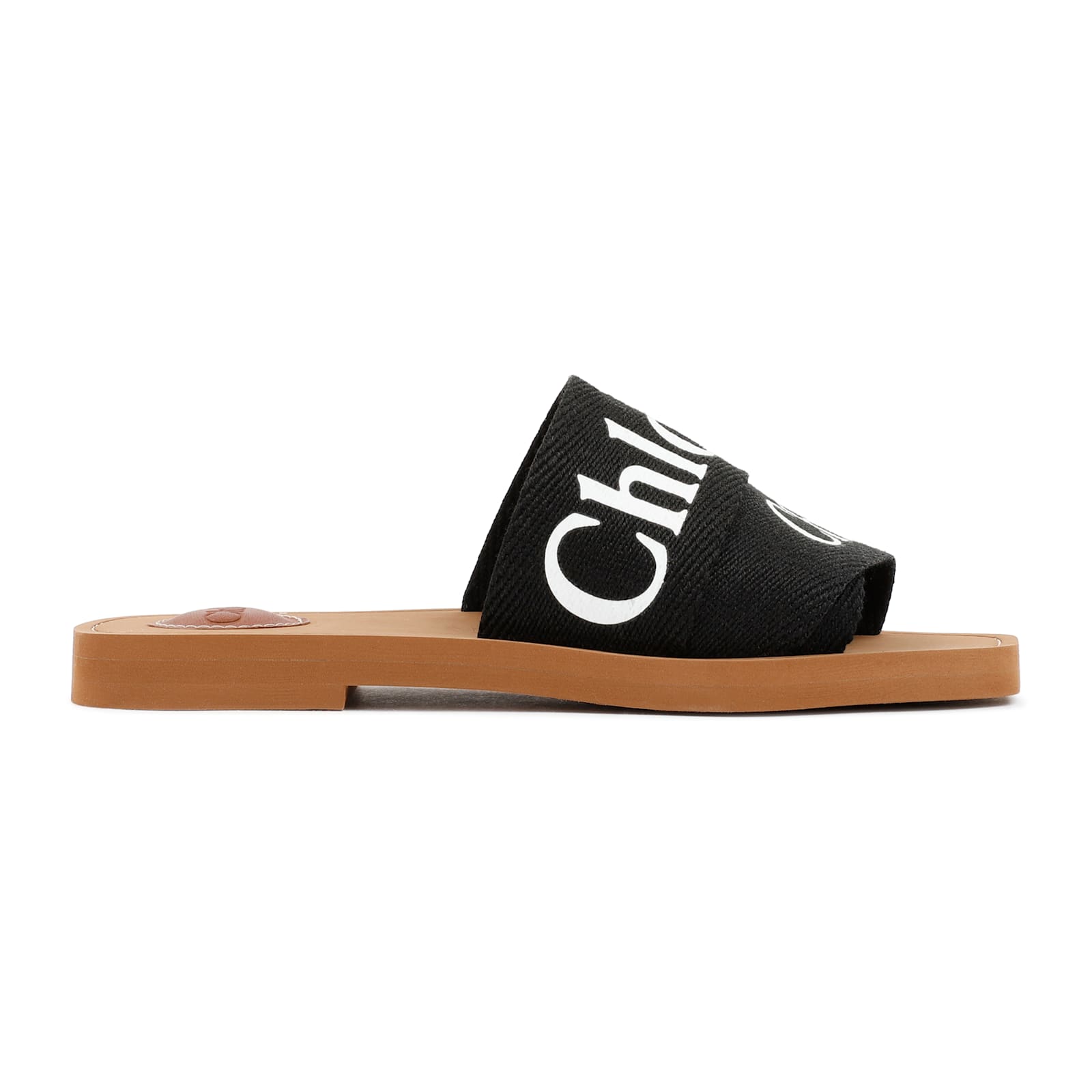 Chloé Black Logo Open-toe Sandals In Black