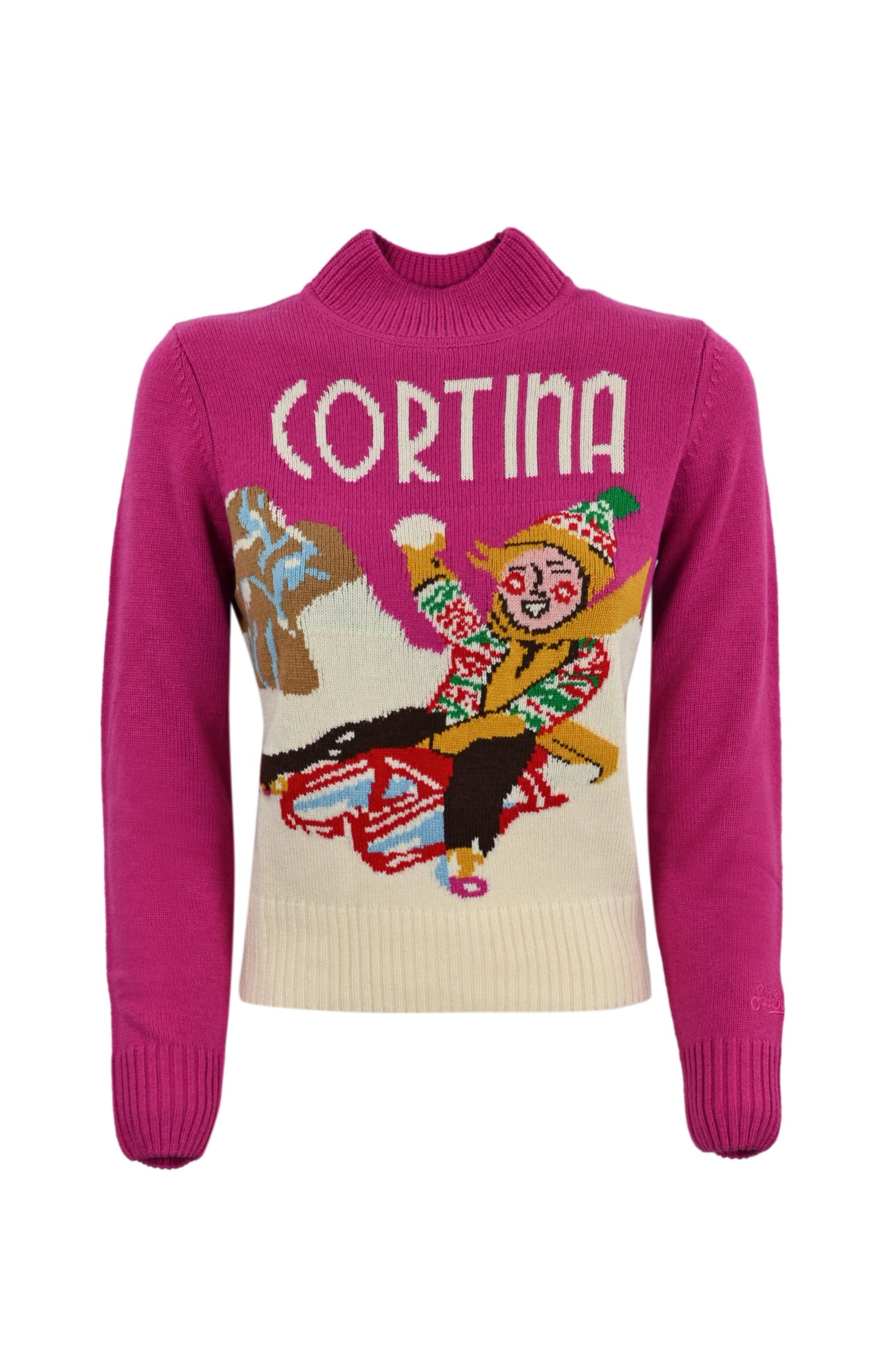 MC2 Saint Barth Crewneck Sweater With Postcard From Cortina