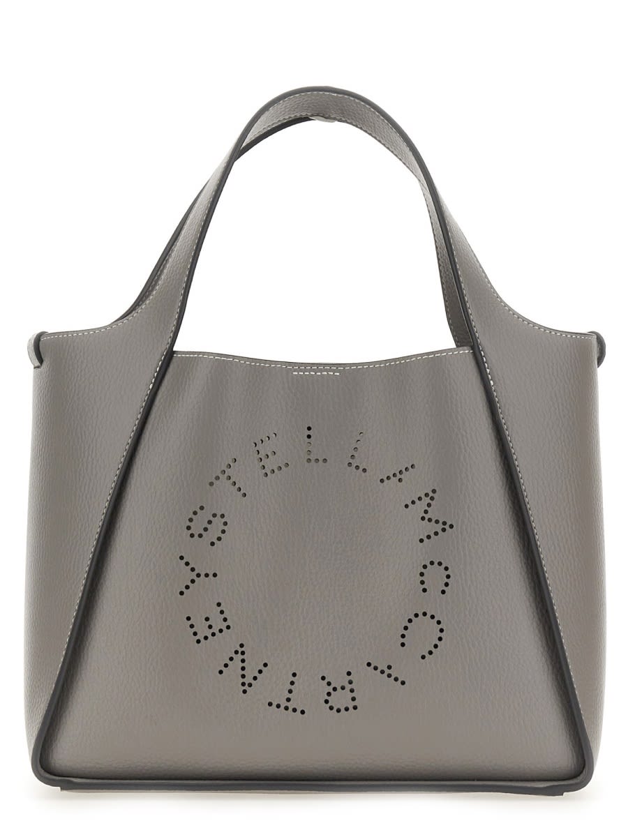 Shop Stella Mccartney Shoulder Bag With Logo In Grey