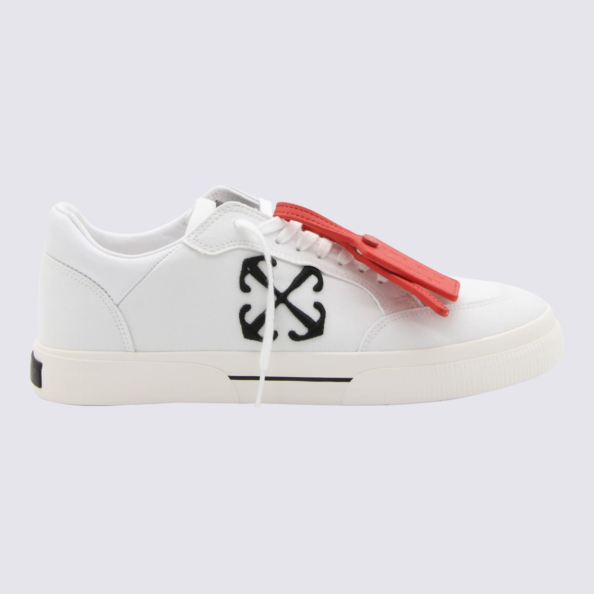 Off-white White And Black Canvas Vulcanized Trainers