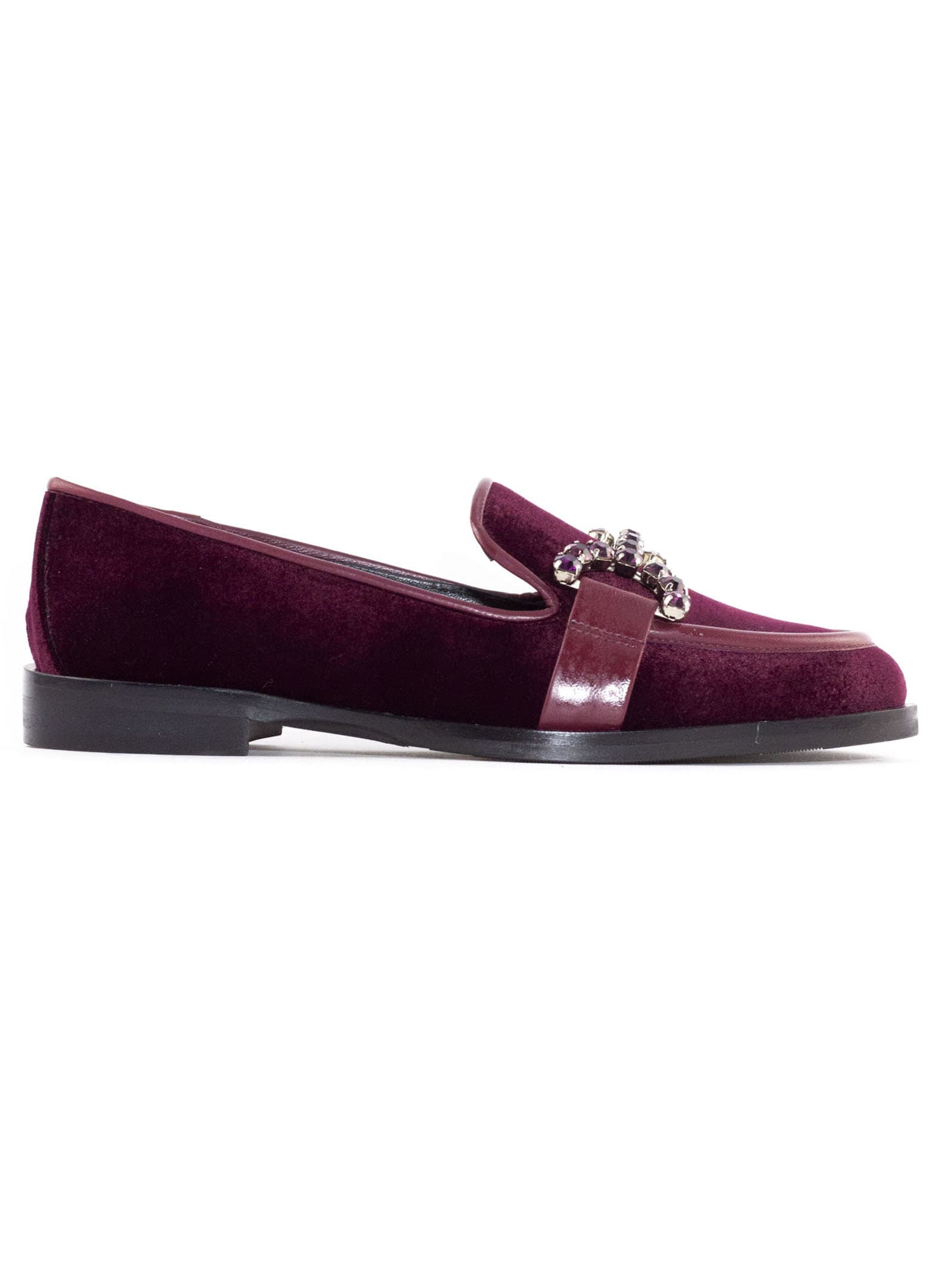 Shop Roberto Festa Burgundy Velvet Joys Loafer In Bordeaux