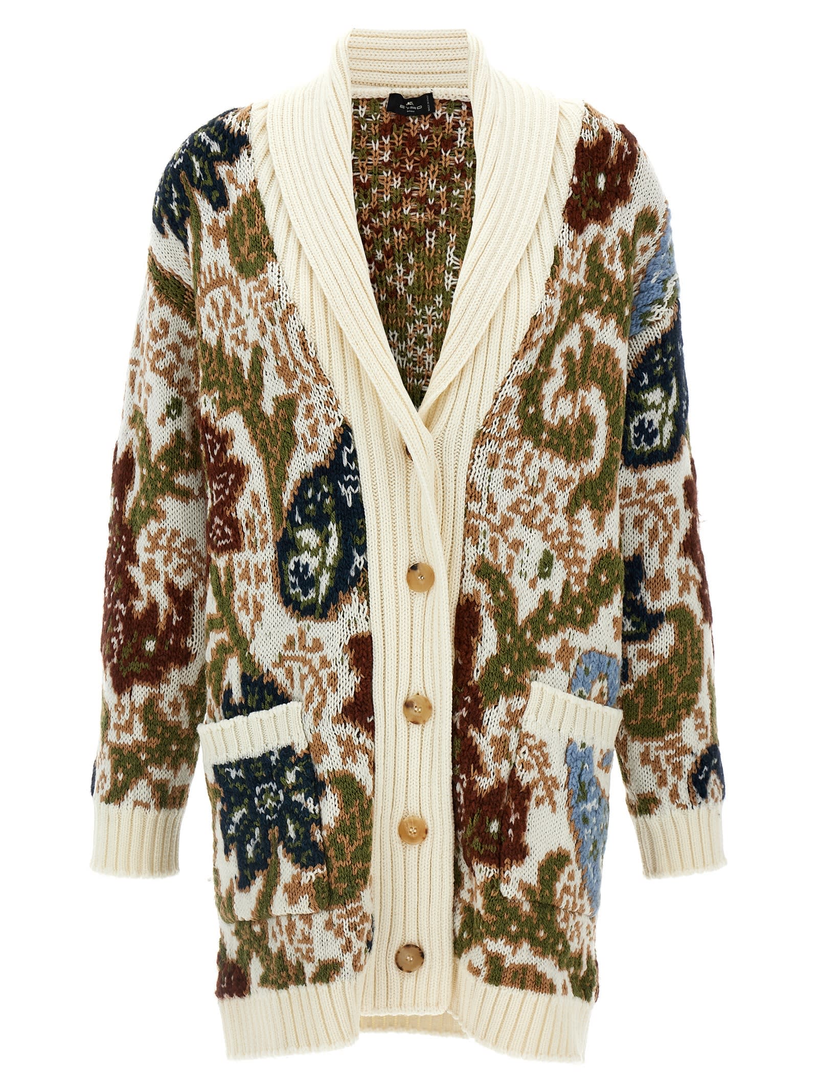 Shop Etro Paisley Cardigan In Multicolor