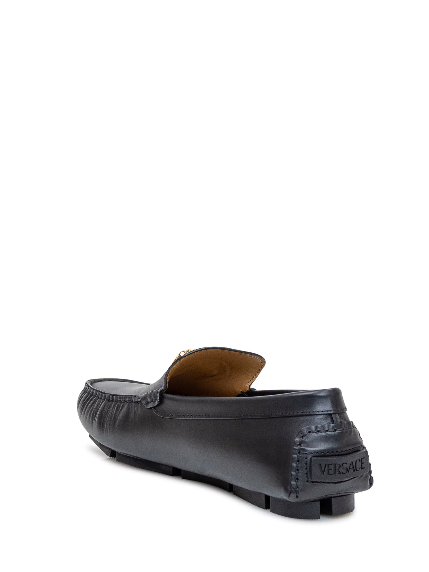 Shop Versace Loafers The Medusa In Nero