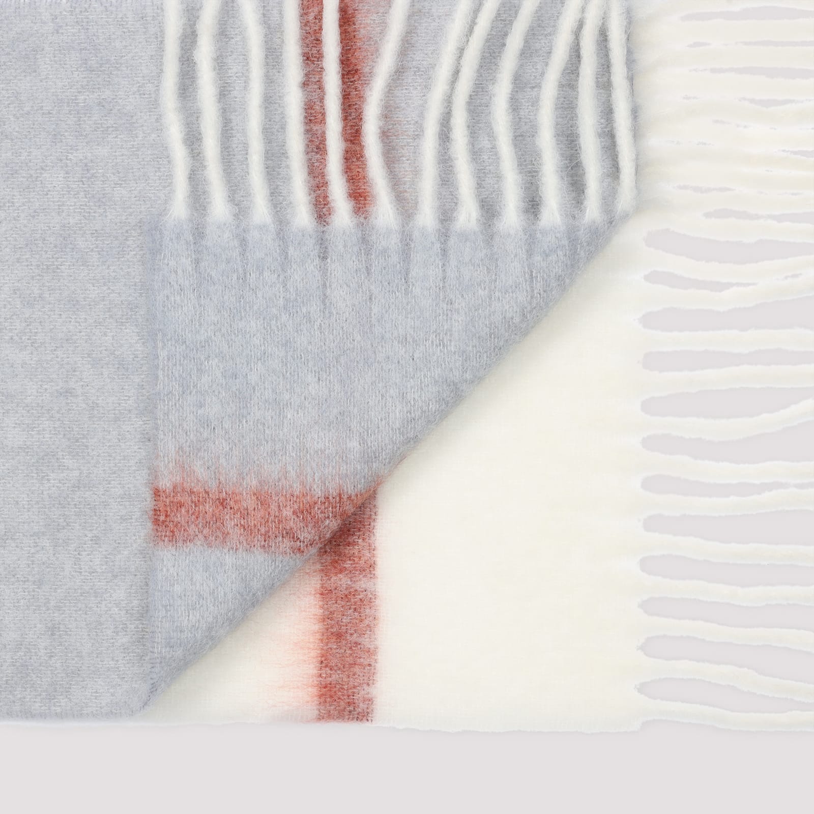 Marni Textured Neutral Scarf With Fringed Edges In Brown
