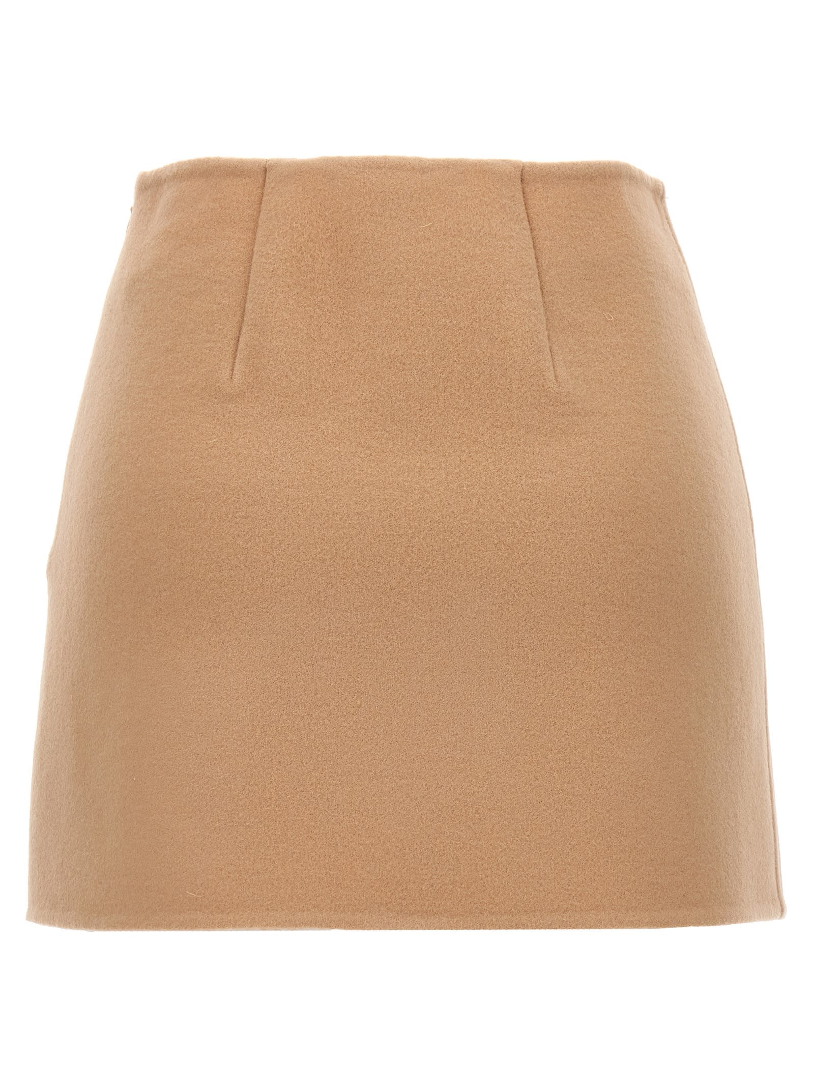 Shop Ermanno Scervino Mini Wool Skirt In Beige