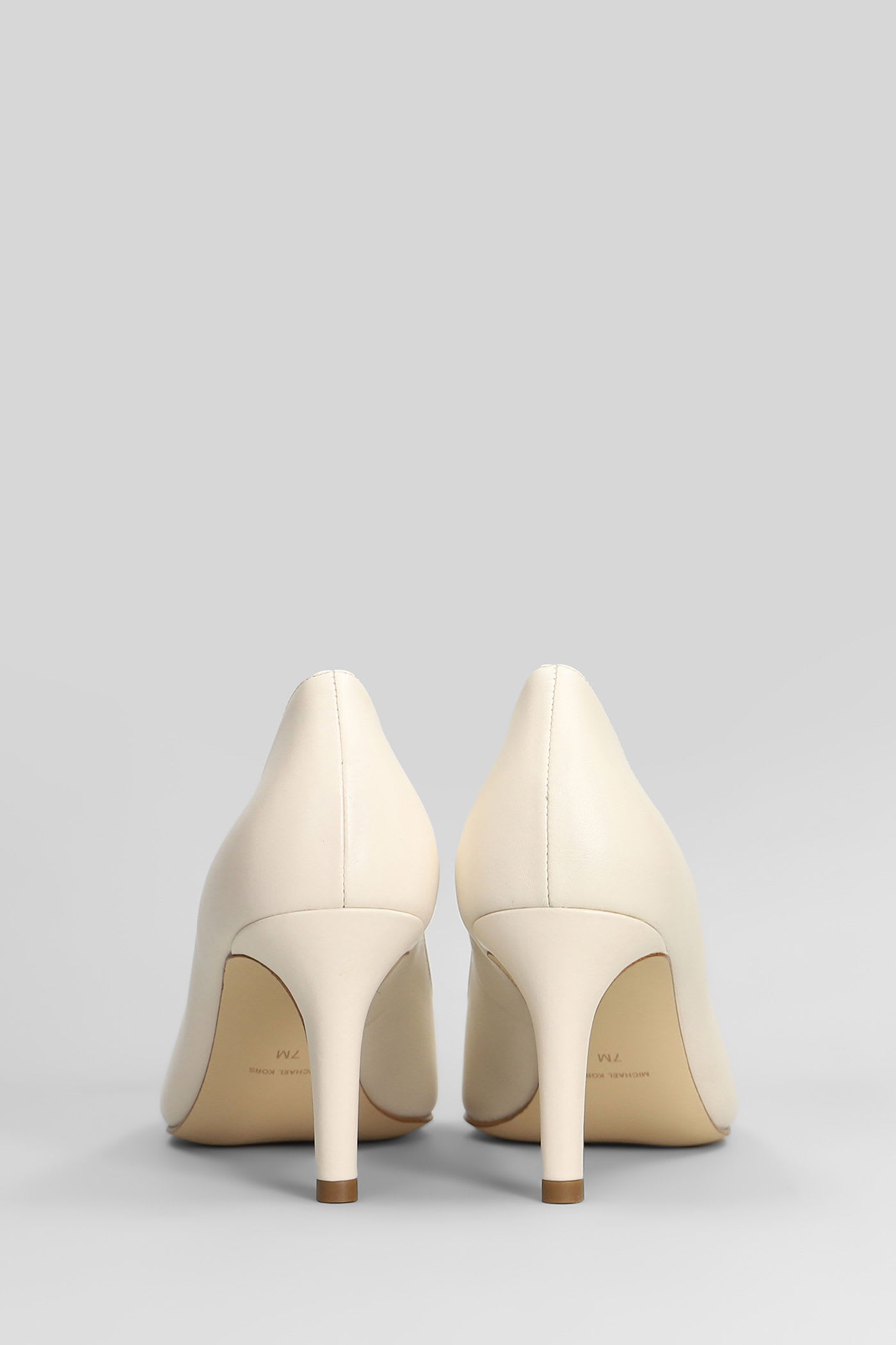 Michael Kors Lena Pump Pumps In Beige Leather In Neutral