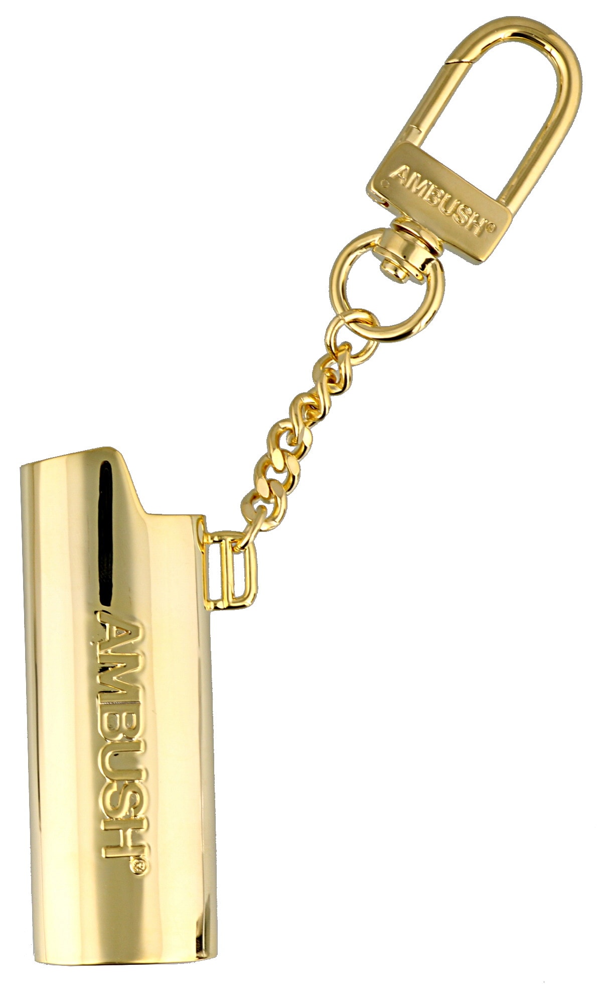 Ambush Lighter Case Logo Chain Key Ring In Gold