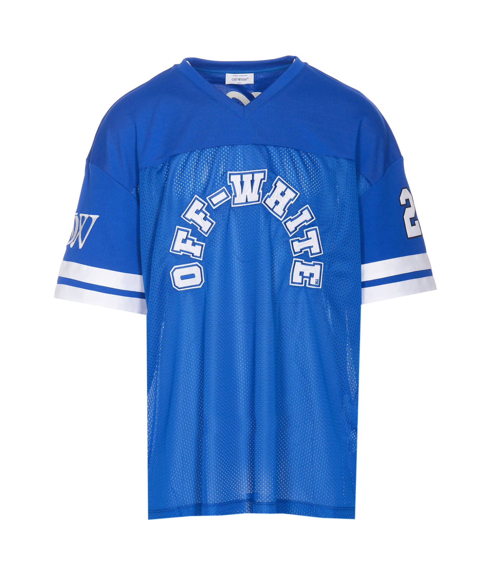 Shop Off-white Football Mesh T-shirt In Blue