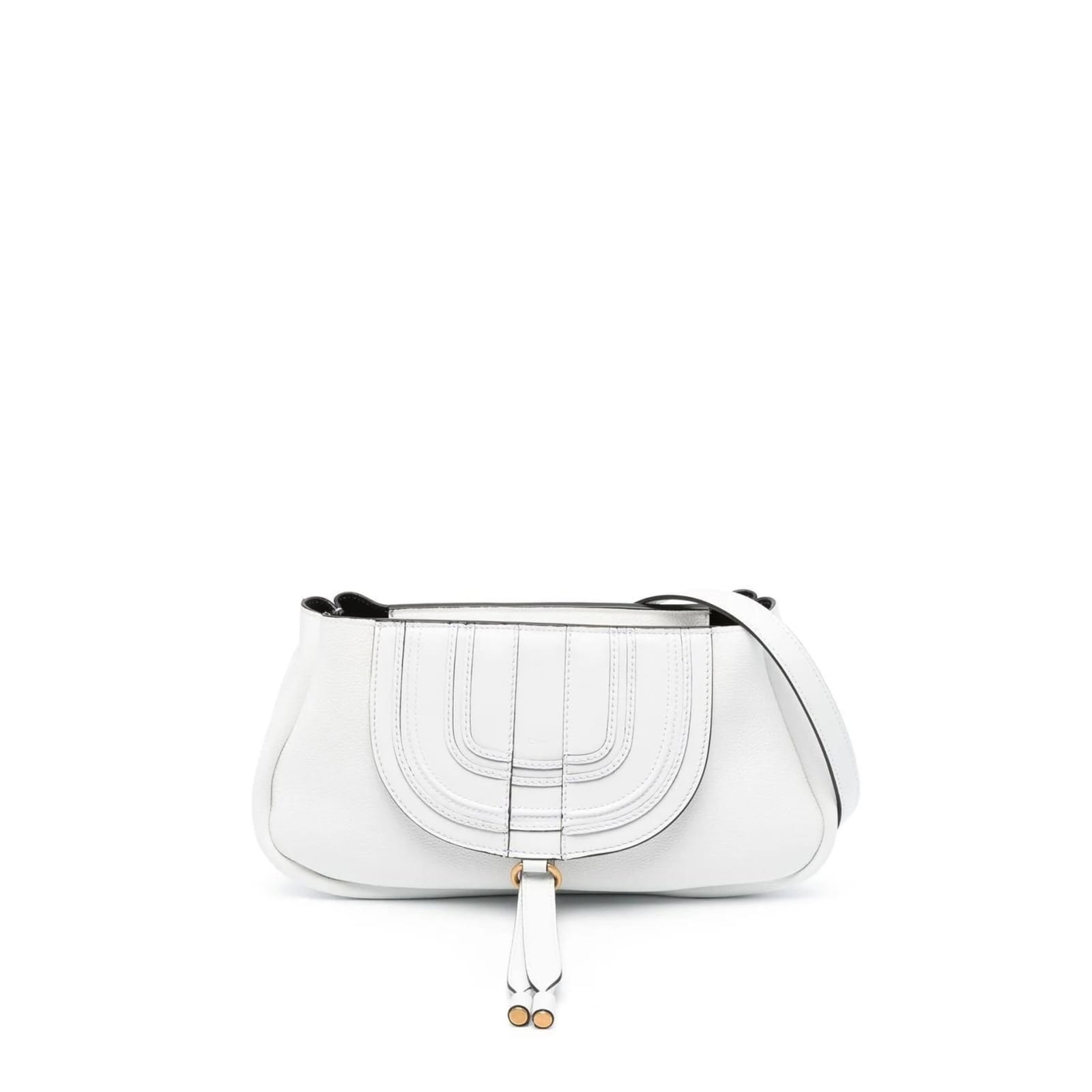 Chloe Marcie Small Calf Leather Clutch Bag with Shoulder Strap