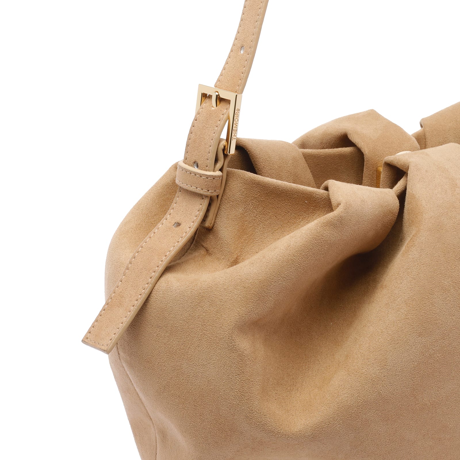 Themoirè Slouchy Shoulder Bag Adaptable Strap Buckle Detail In Neutral