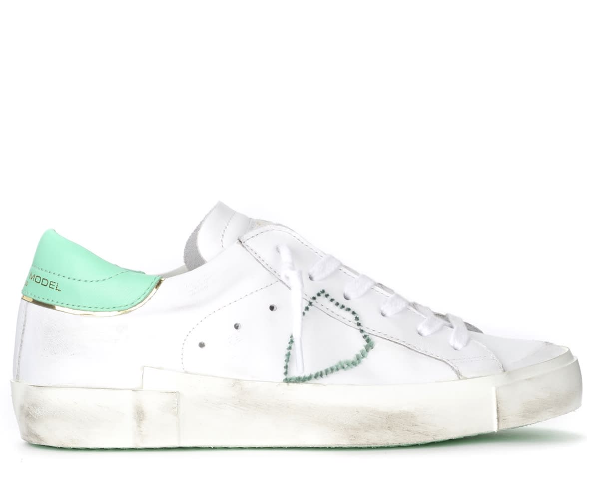 Sneaker Philippe Model Paris X White And Green