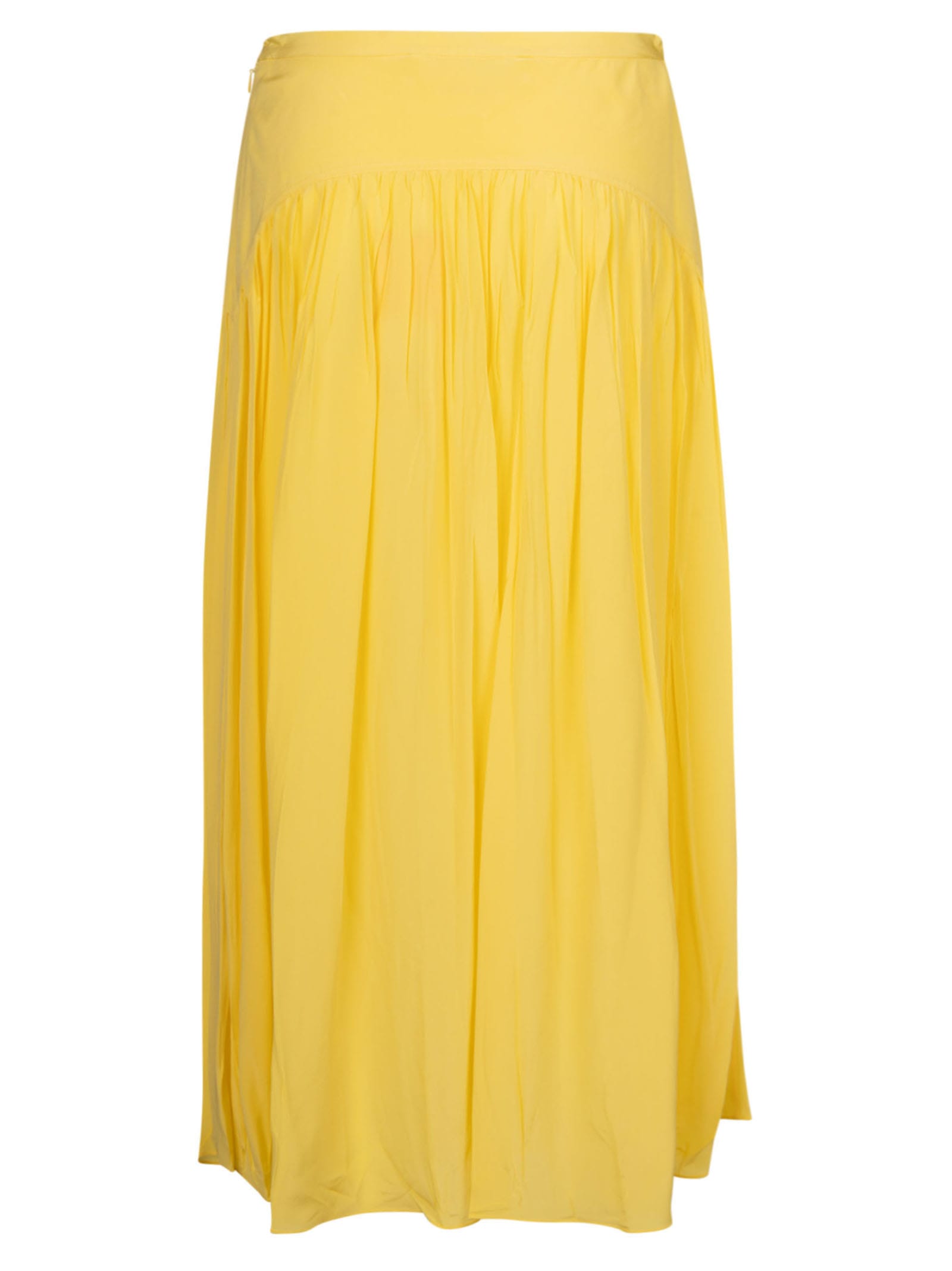 Shop Marni Pleated Skirt In Lemon