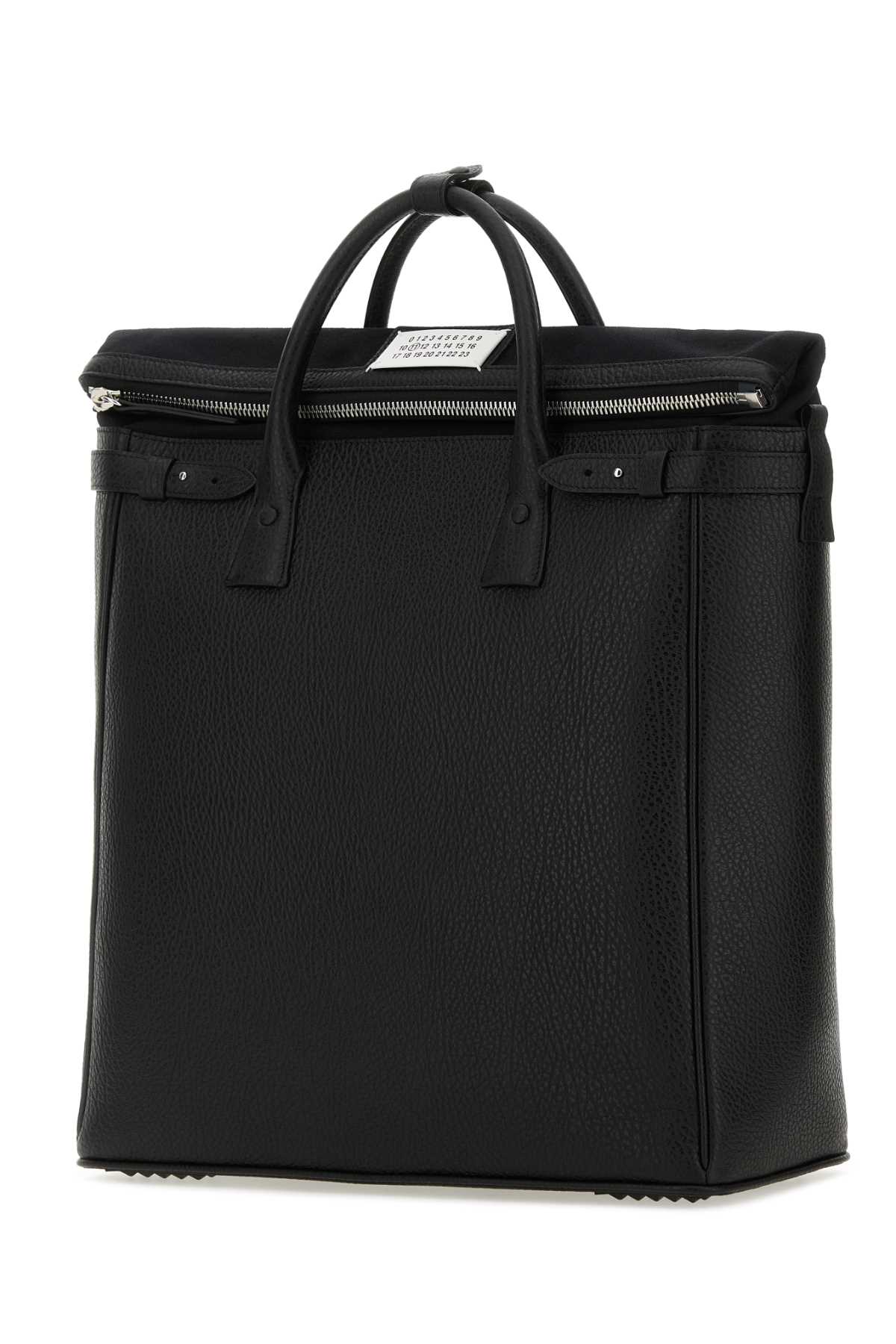Shop Maison Margiela Black Leather 5a Handbag