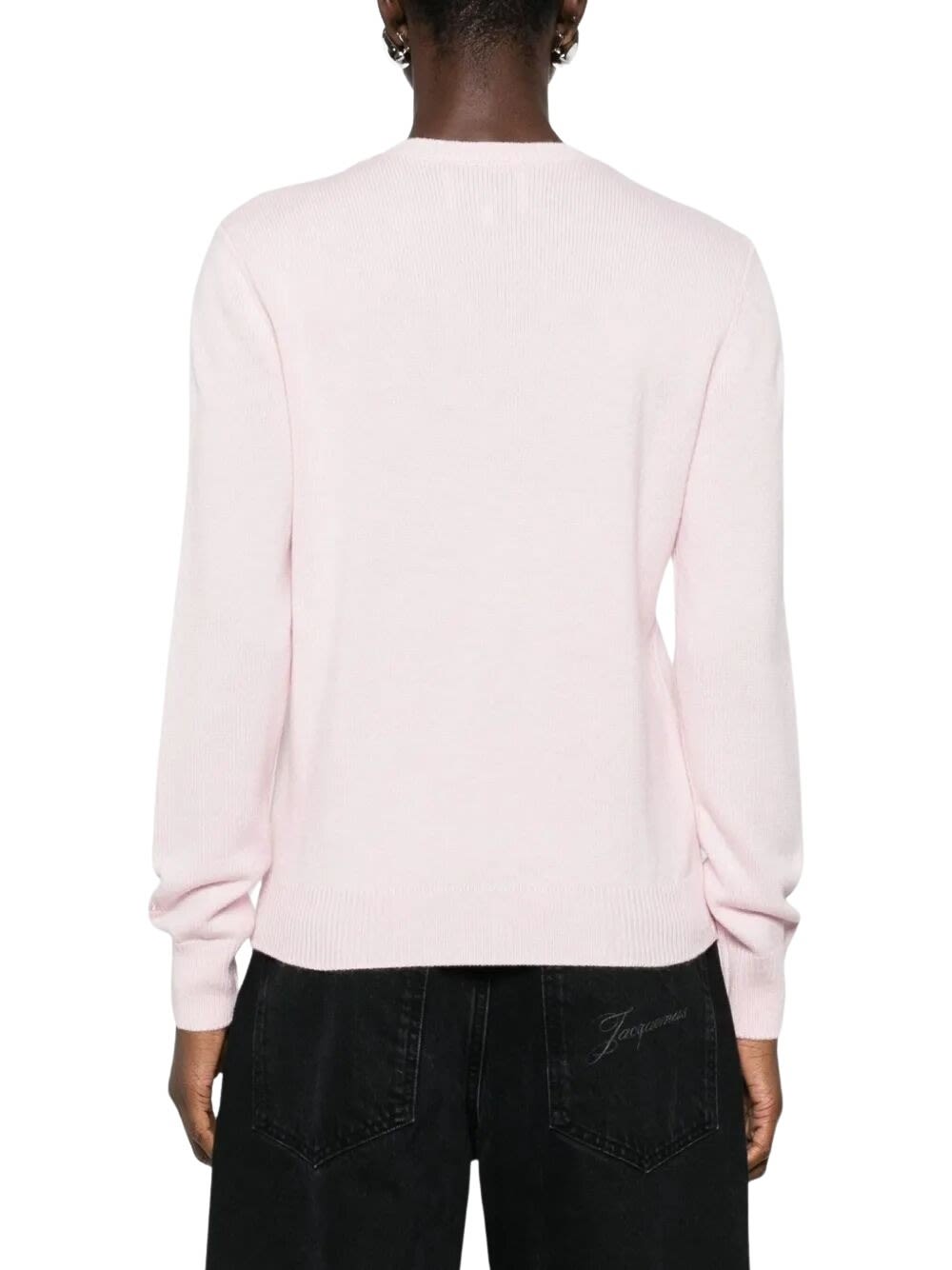 Mc2 Saint Barth Ribbed Knit Lettering Jumper In Pink