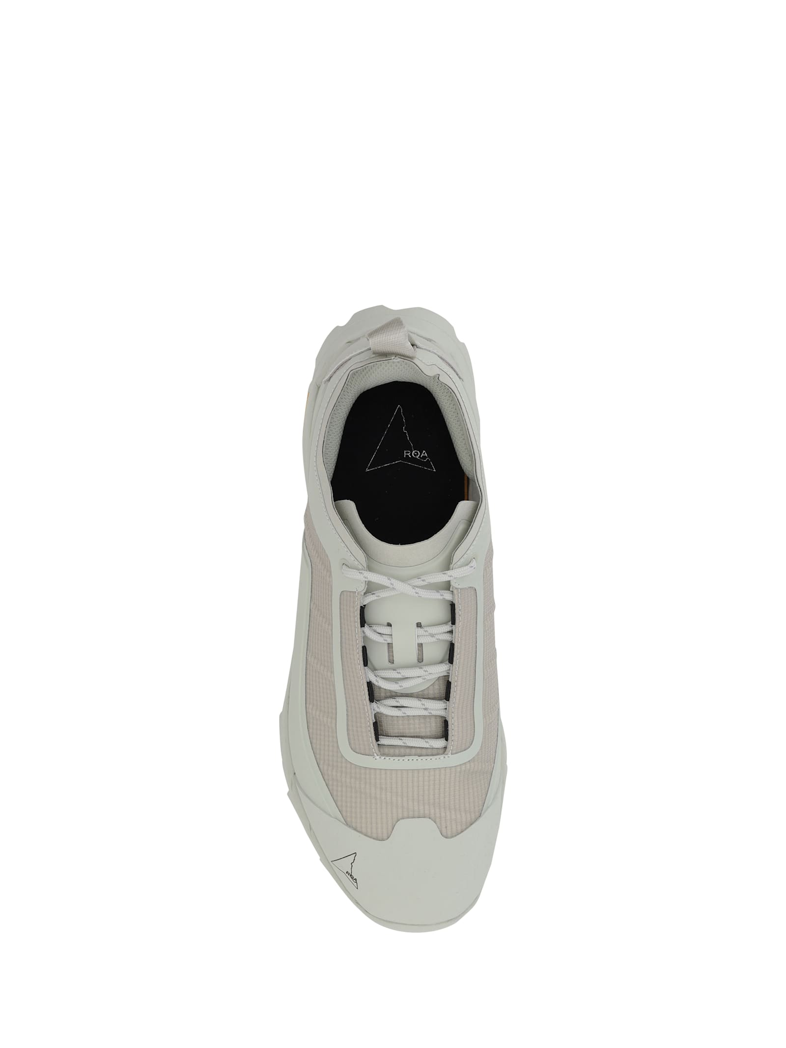 Roa Leather Detail Round Toe Sneakers In White